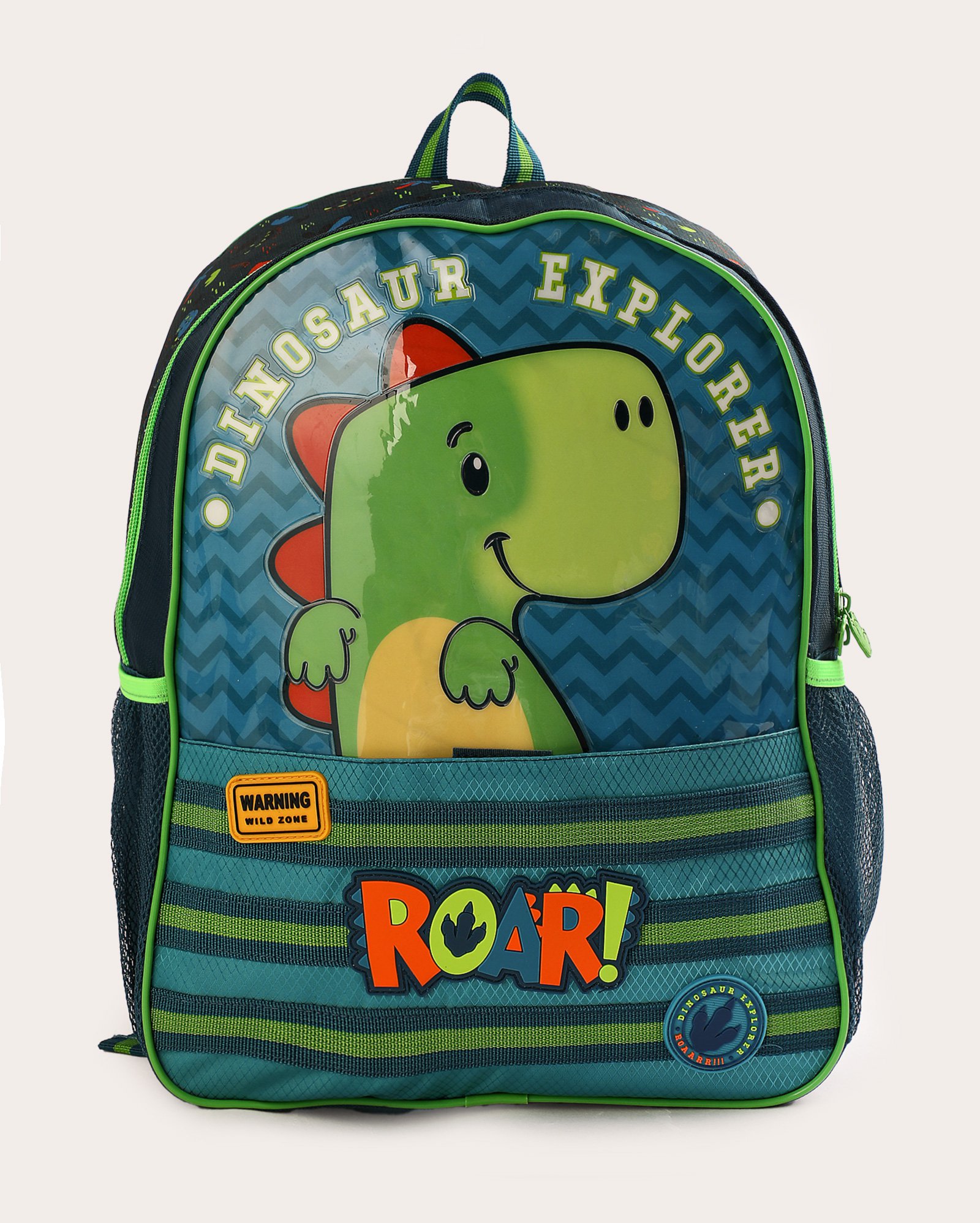 Mochila infantil dinossauro explorer com bolsos - azul | Clio Style