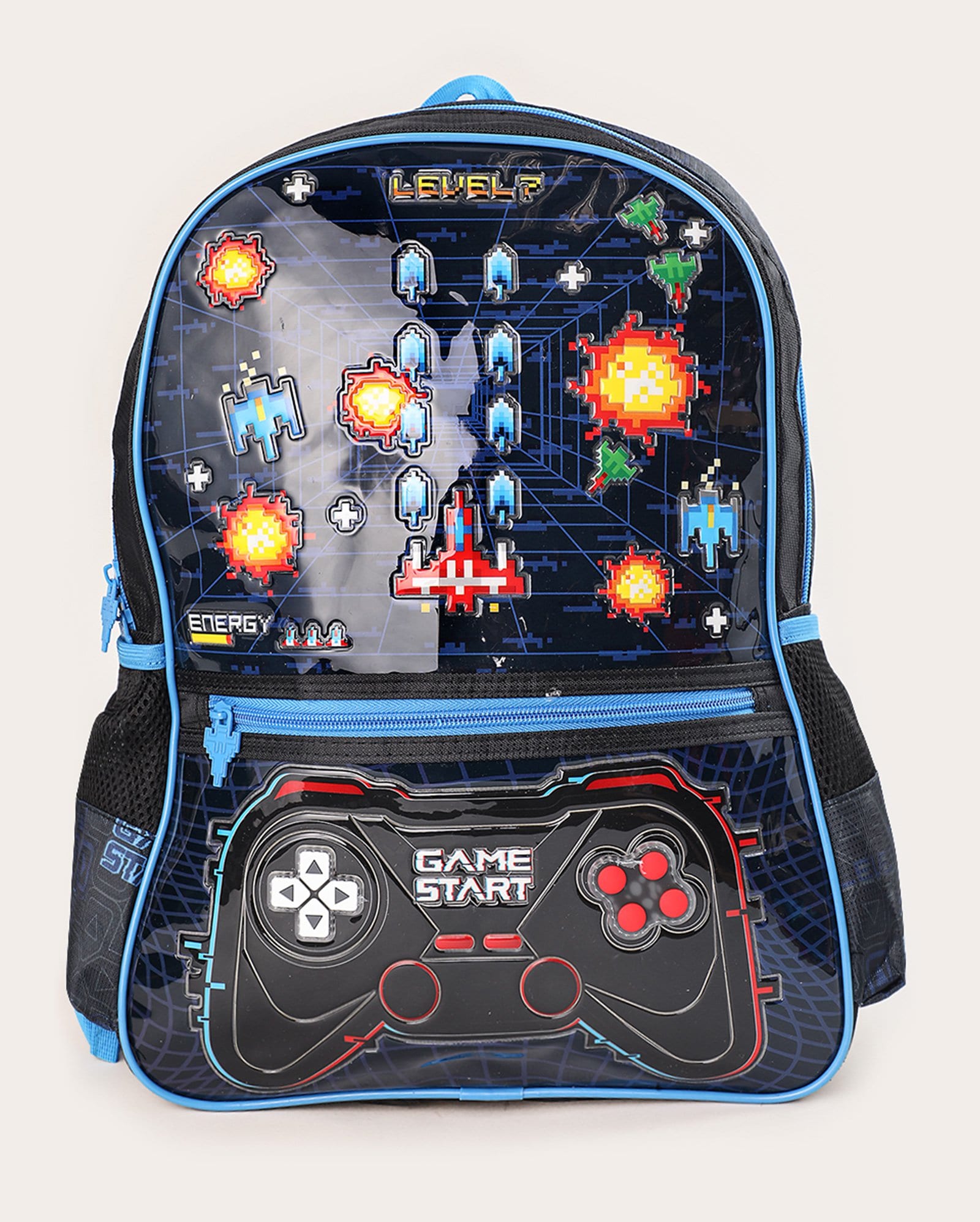 Mochila infantil videogame com luzes - azul | Clio Style