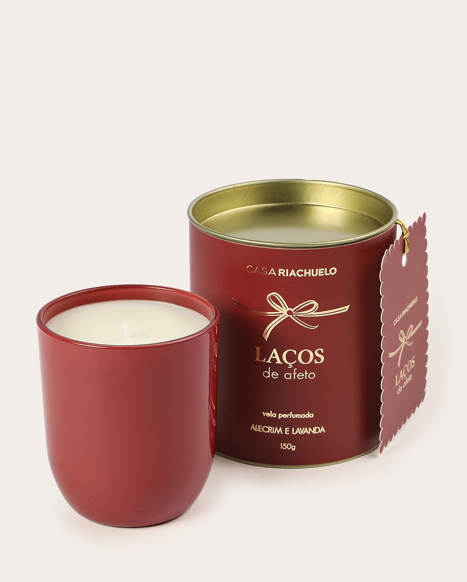 Vela perfumada de alecrim e lavanda 150g - vermelha | Casa Riachuelo