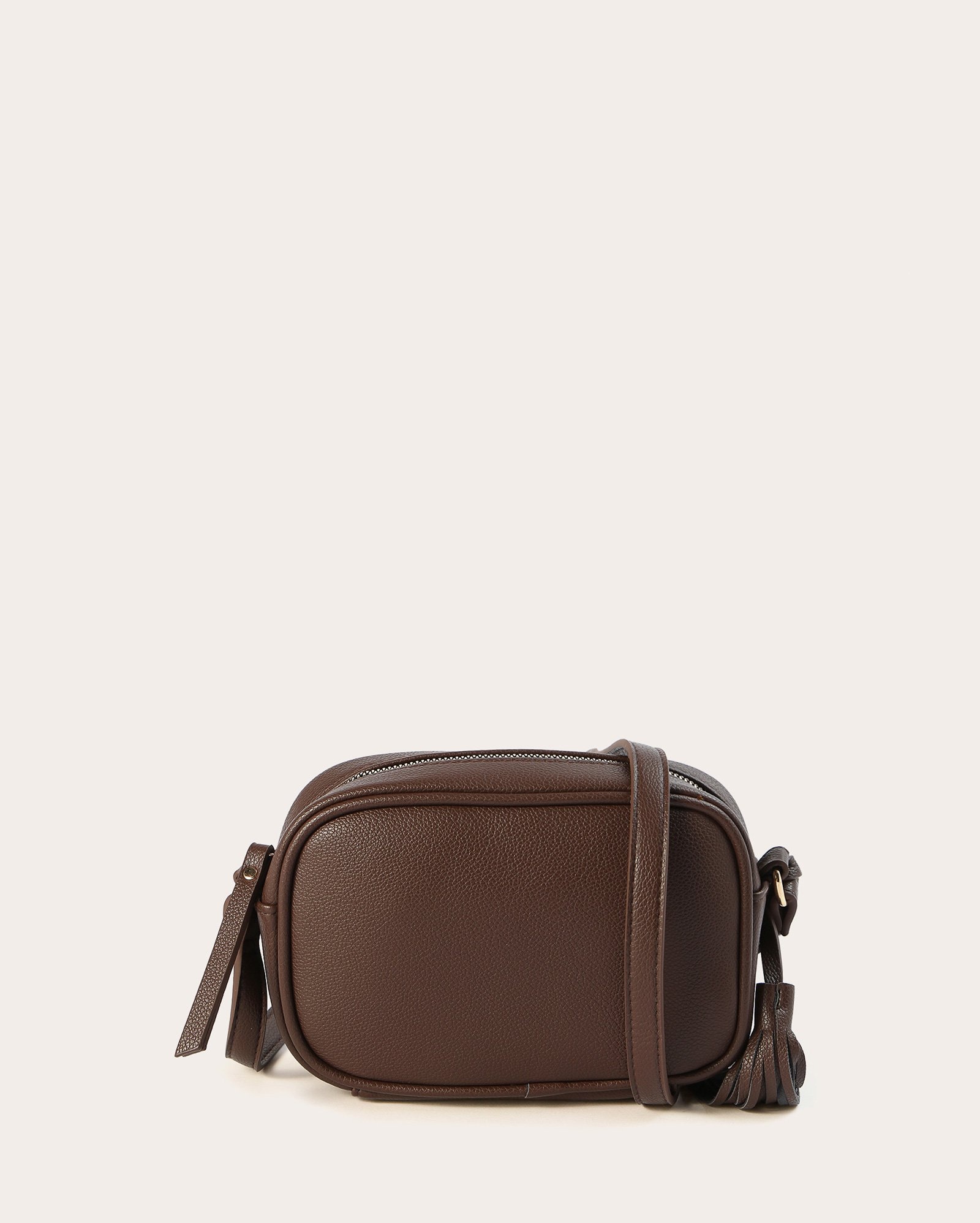 Bolsa feminina camera bag com tassel - marrom