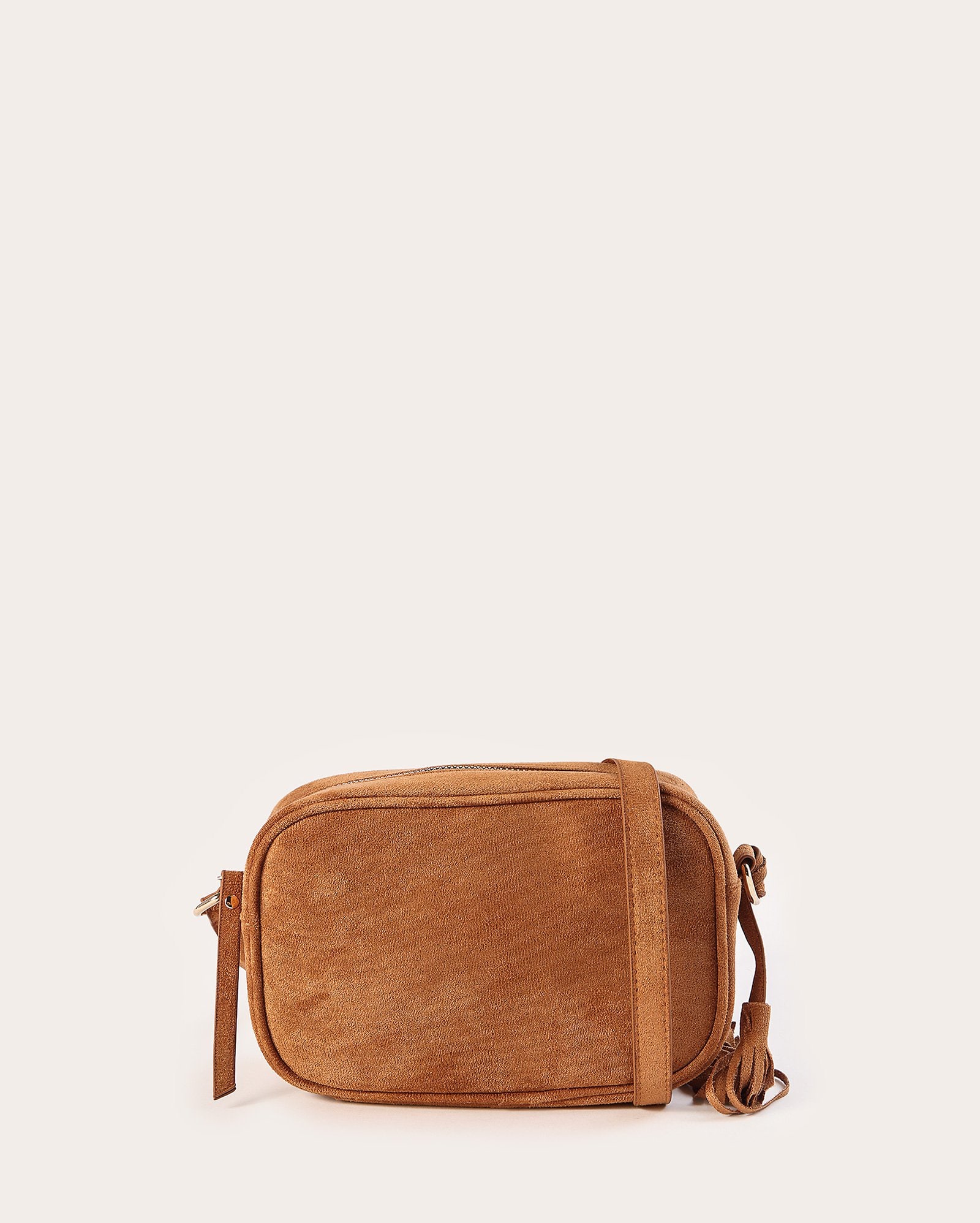 Bolsa feminina transversal com tassel - Marrom Claro