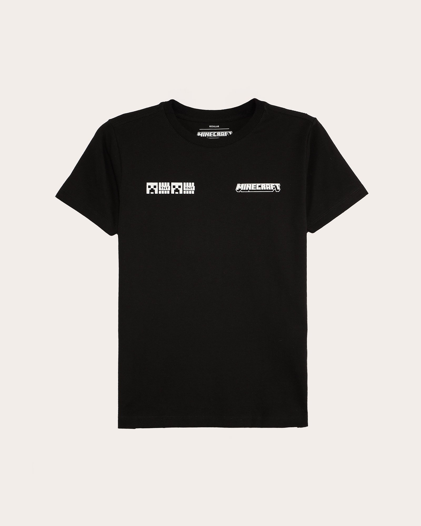 Camiseta juvenil regular TNT e creeper - preta | Minecraft