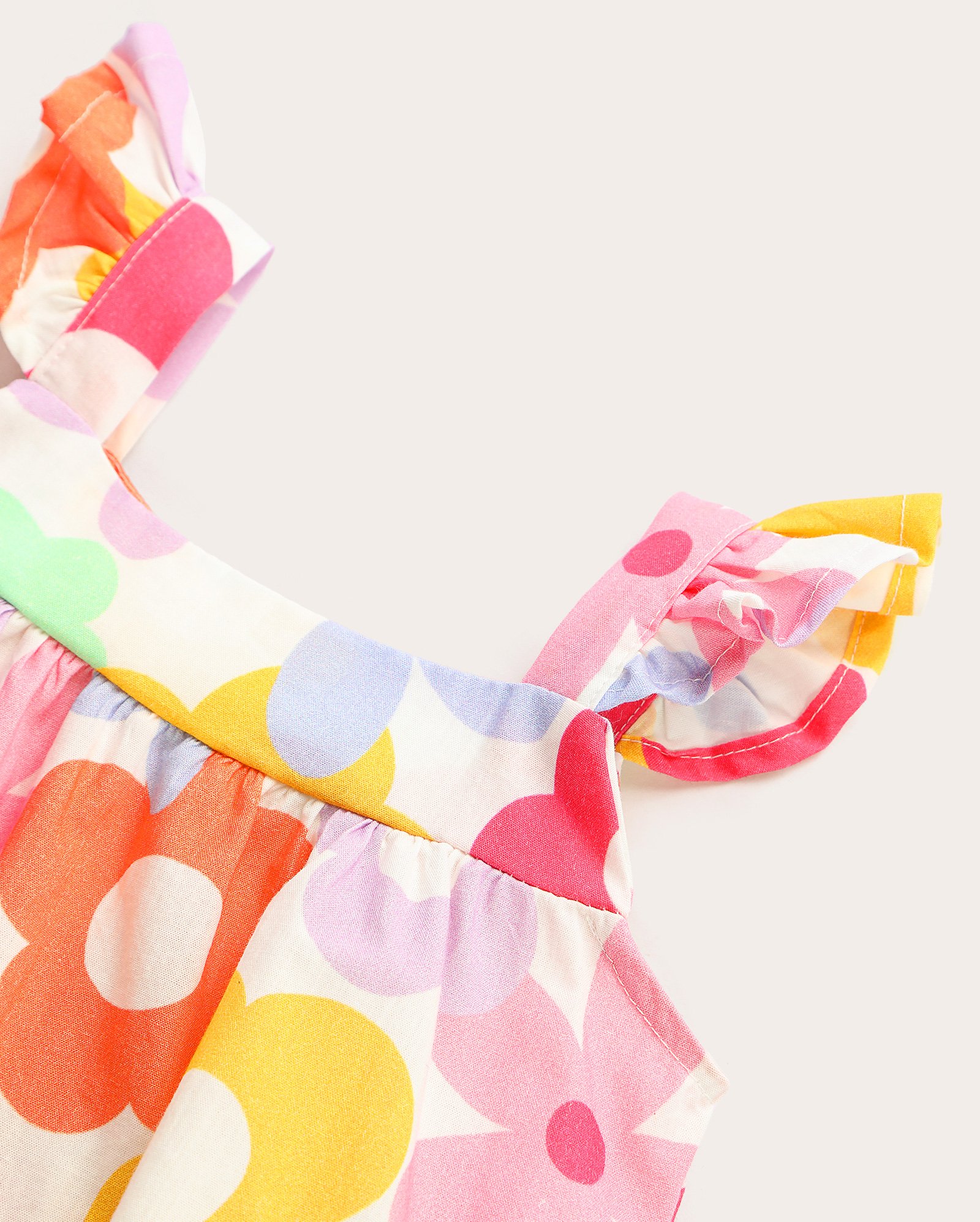 Vestido infantil evasê estampa floral colorida 1-4A - multicor