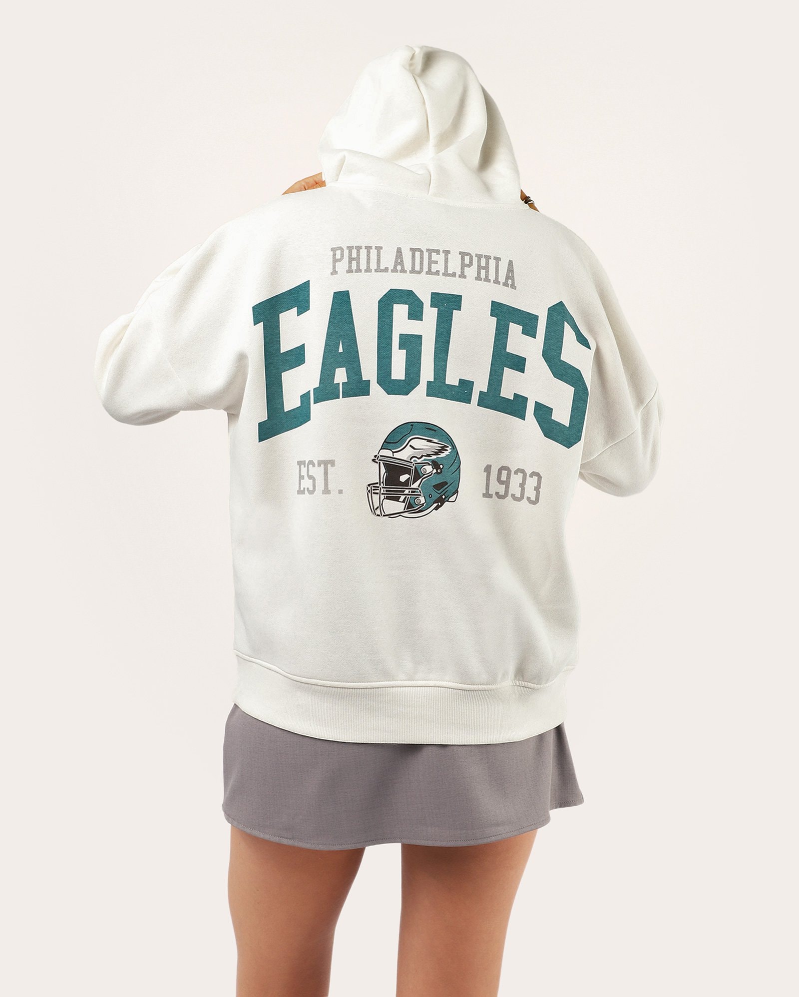 Blusa de moletom feminino Eagles canguru - branco | NFL