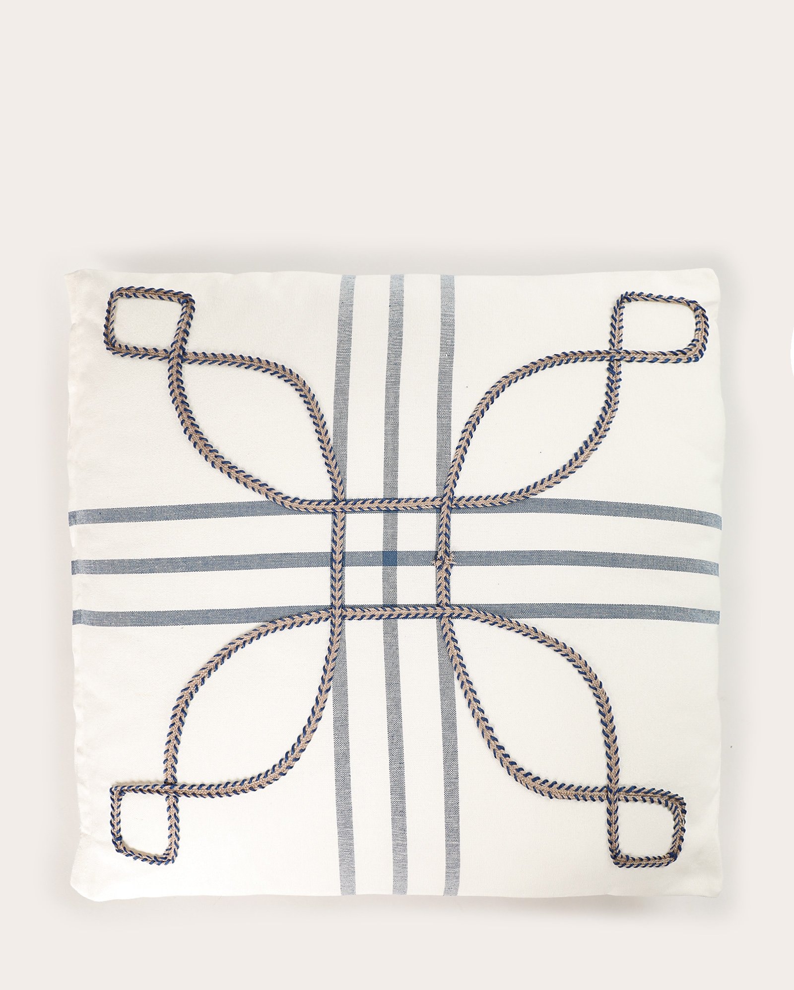 Almofada geométrica com bordado 45x45cm - branca | Casa Riachuelo