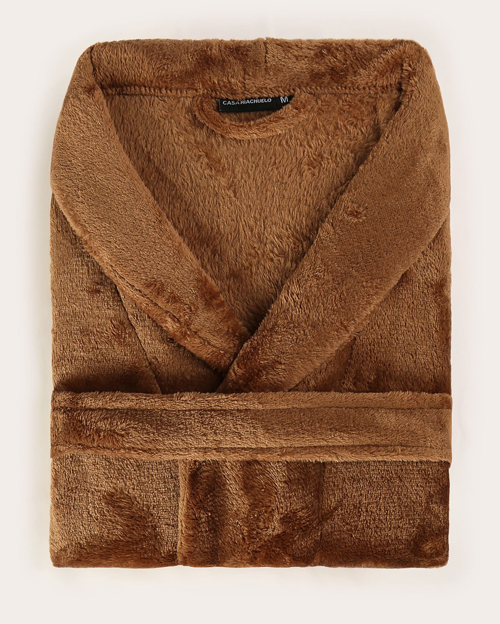 Roupão fleece com bolsos - marrom | Casa Riachuelo