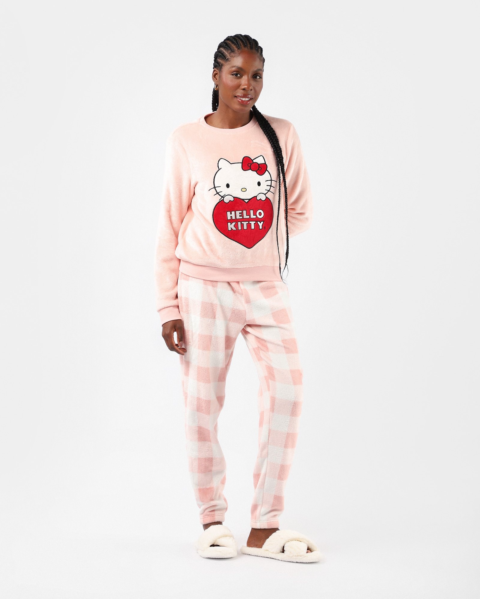 Pijama longo feminino peluciado Hello Kitty - multicor | Sanrio
