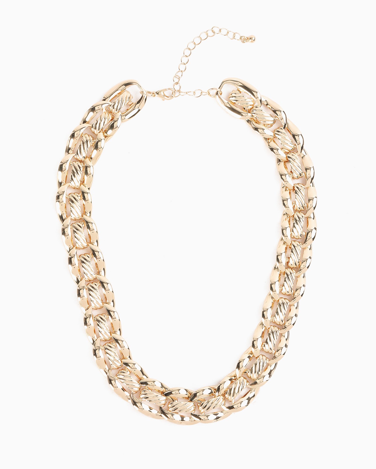 Colar feminino corrente com elos - dourado