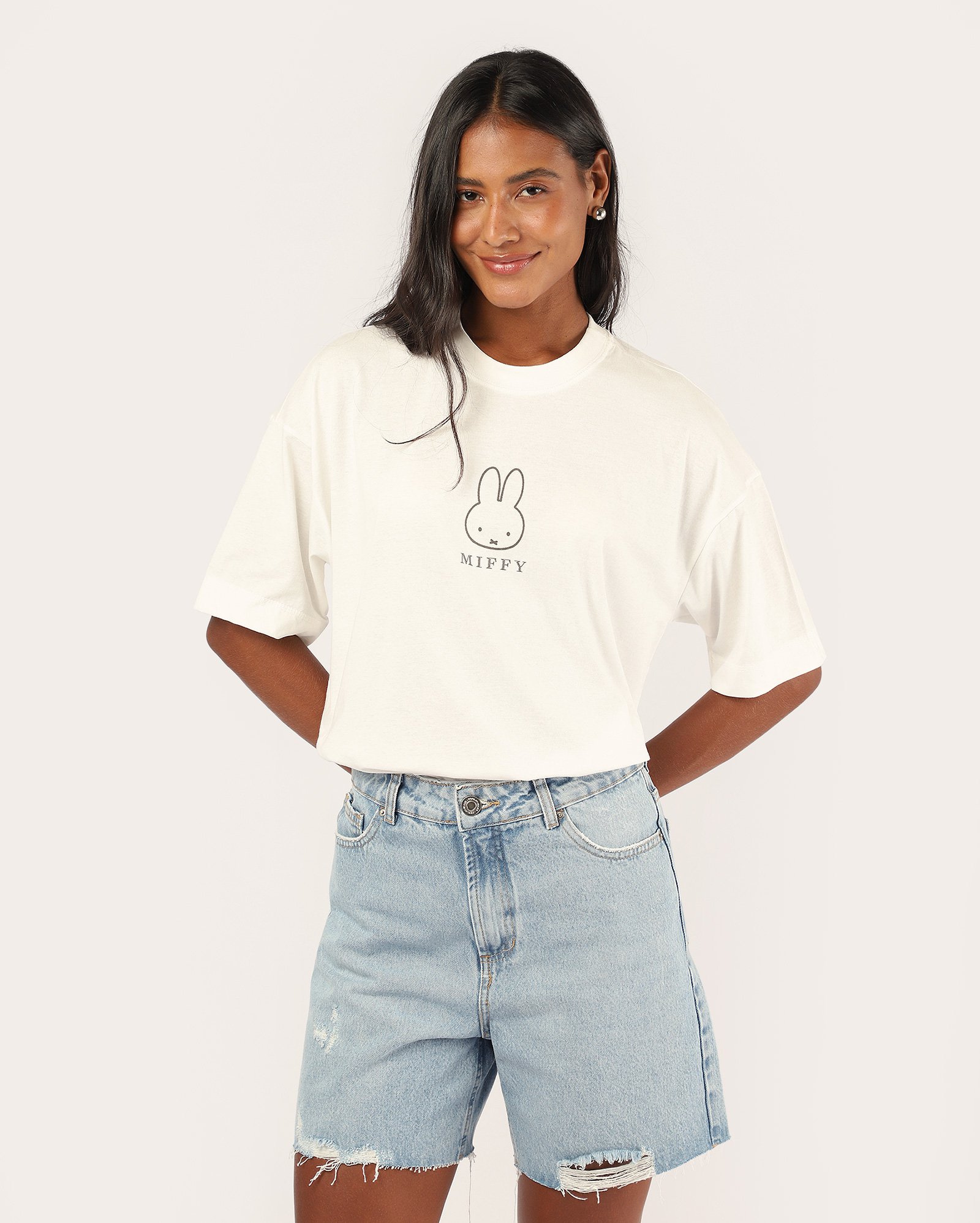 Riachuelo | Camiseta feminina oversized - branca | Miffy