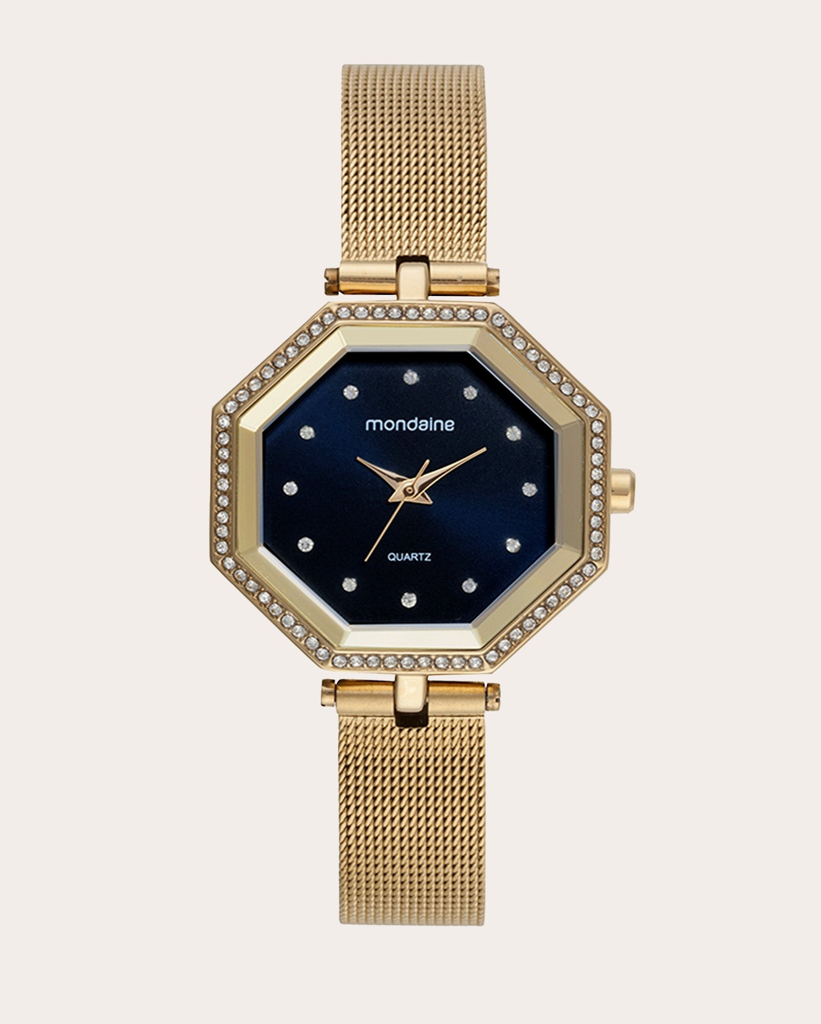Relógio analógico feminino 32913LPMVDE1 dourado | Mondaine