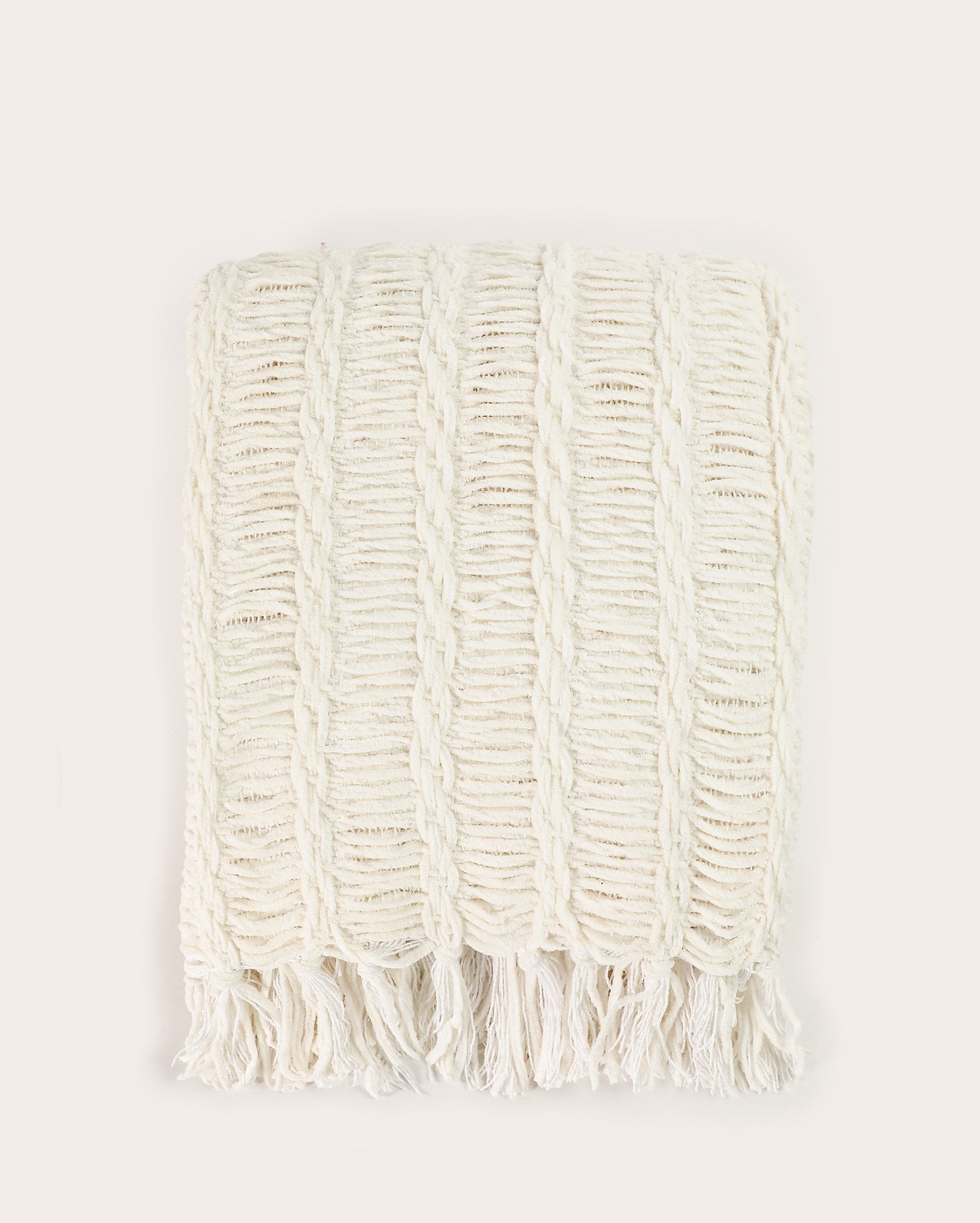 Manta decorativa para sofá franjas fleece 120x150cm - ÚNICO Bege | Casa Riachuelo