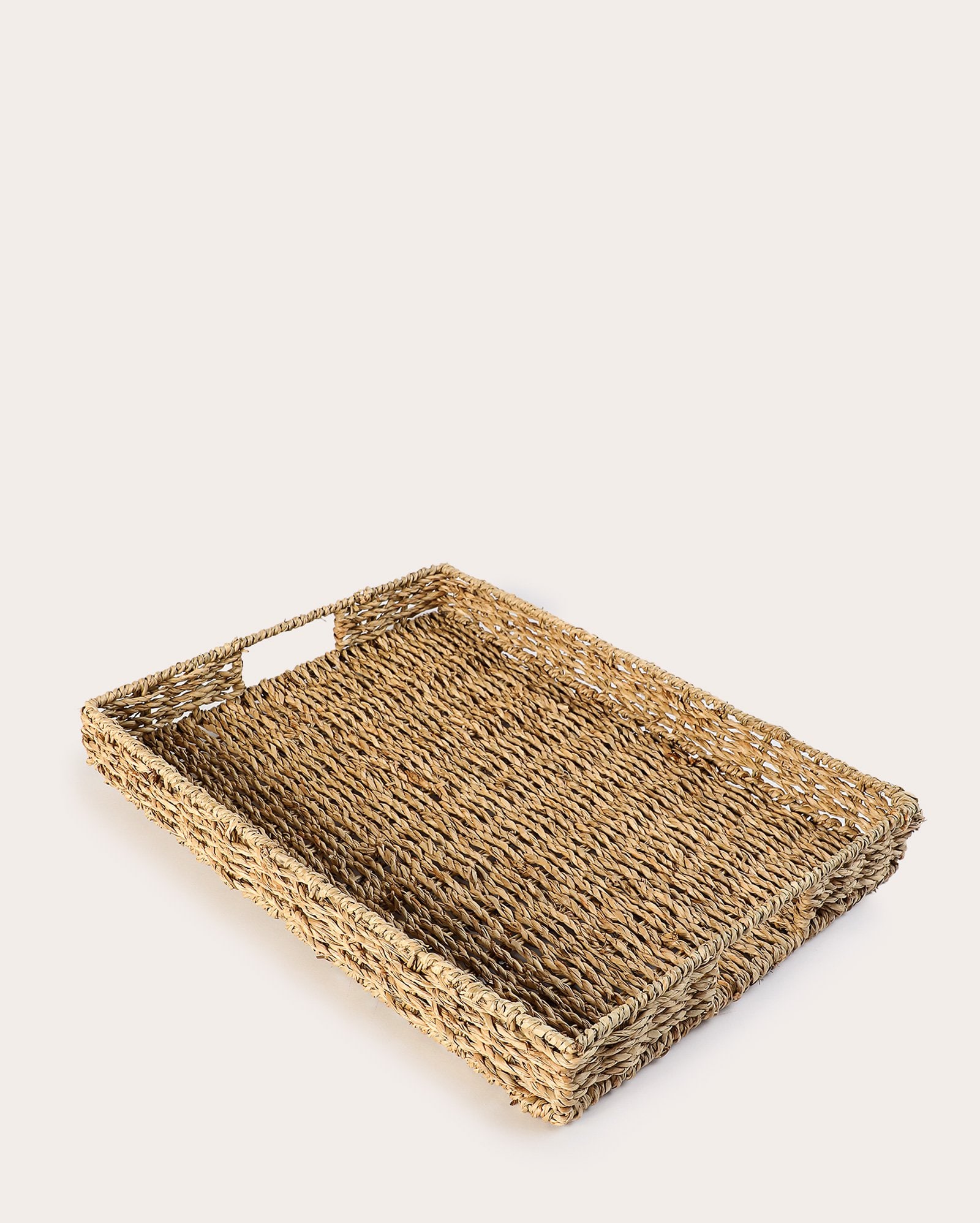 Bandeja retangular fibras naturais 40cm - bege | Casa Riachuelo