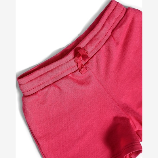 Short de moletom infantil com amarração rosa | Carter's
