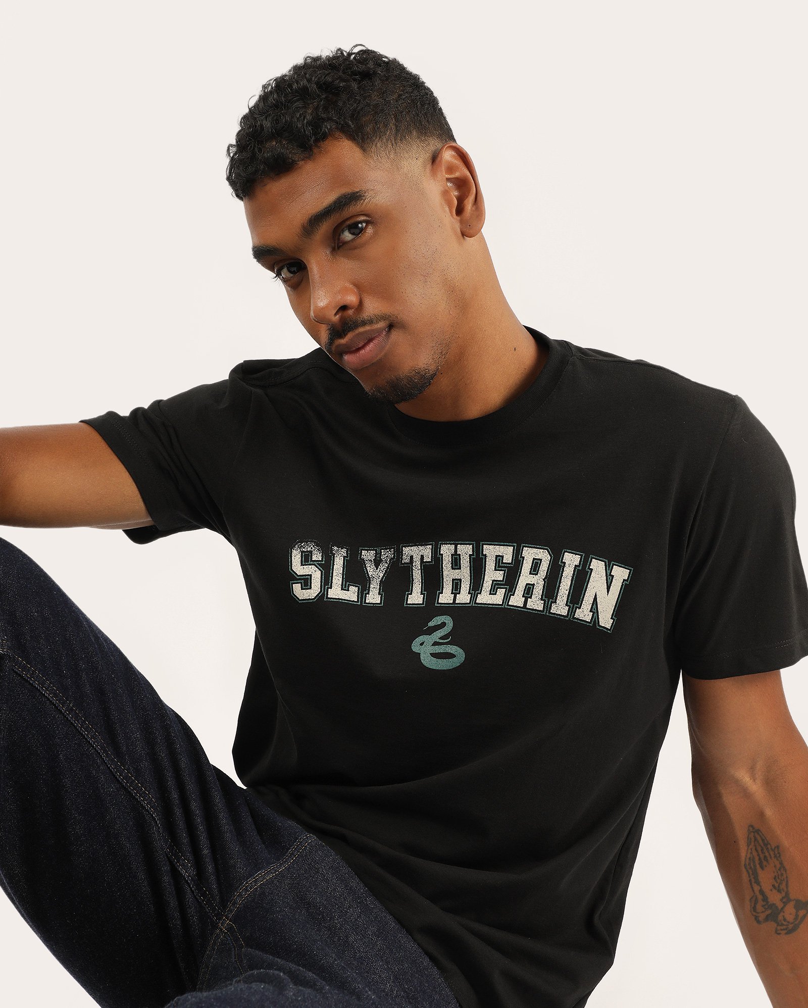 Camiseta masculina Sonserina - preta | Harry Potter