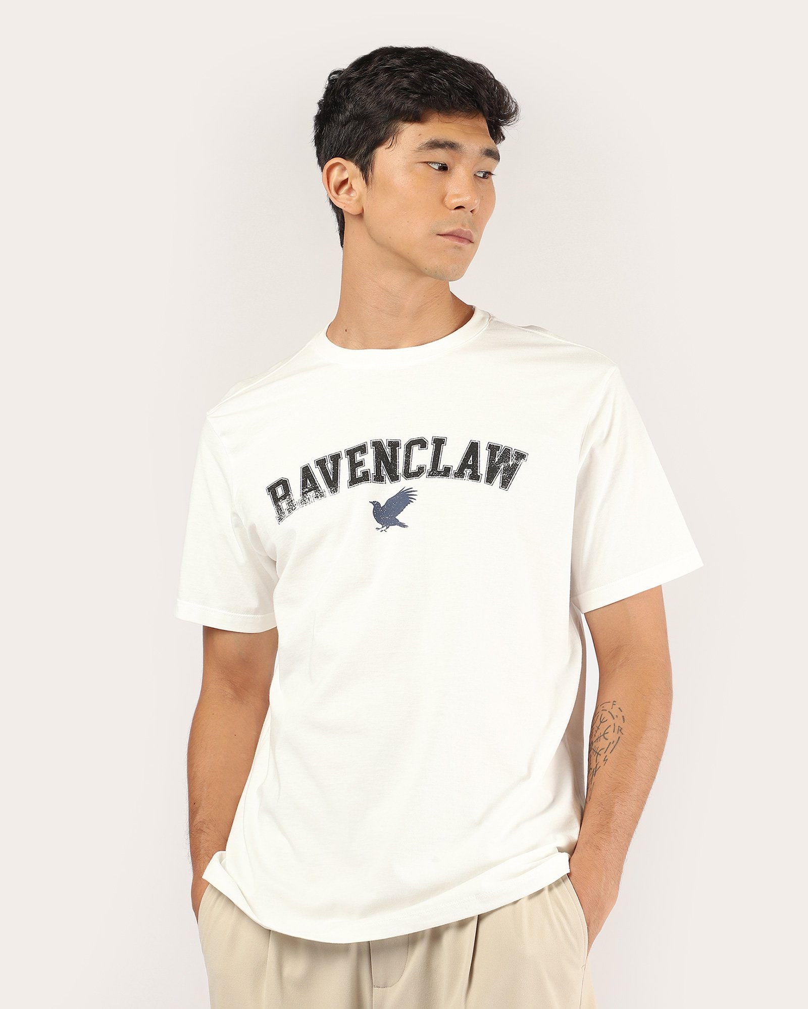 Camiseta masculina regular Corvinal - branca | Harry Potter