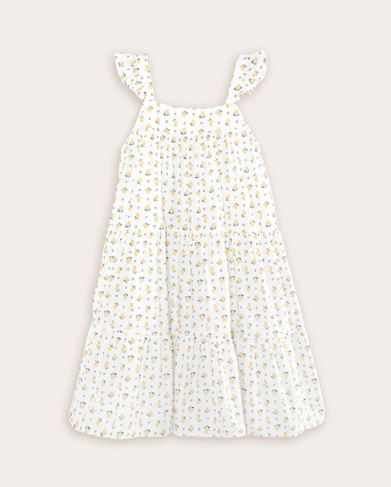 Vestido infantil evasê com babados 6-14A - Branco