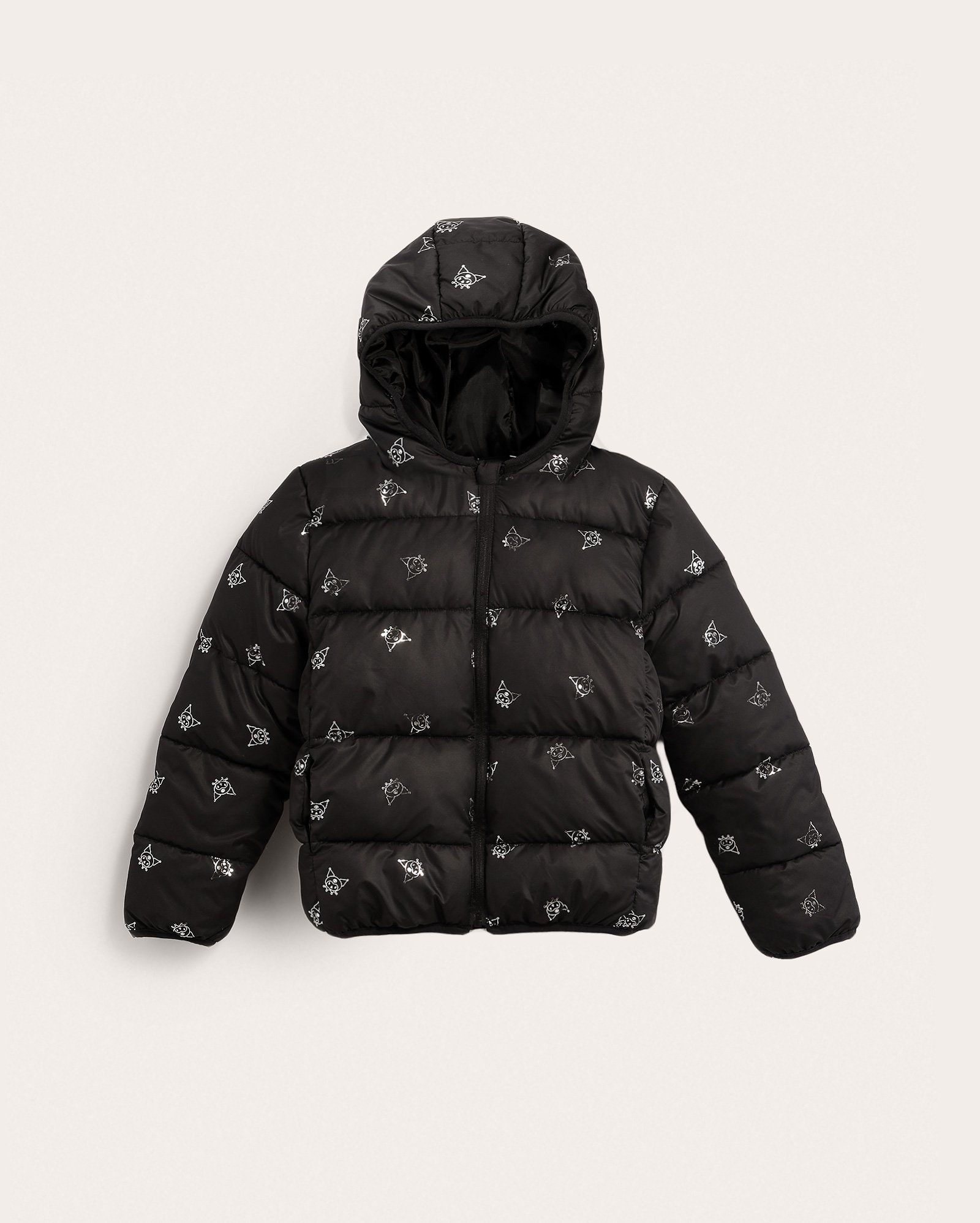 Jaqueta infantil puffer Kuromi 6-14A - preta | Sanrio