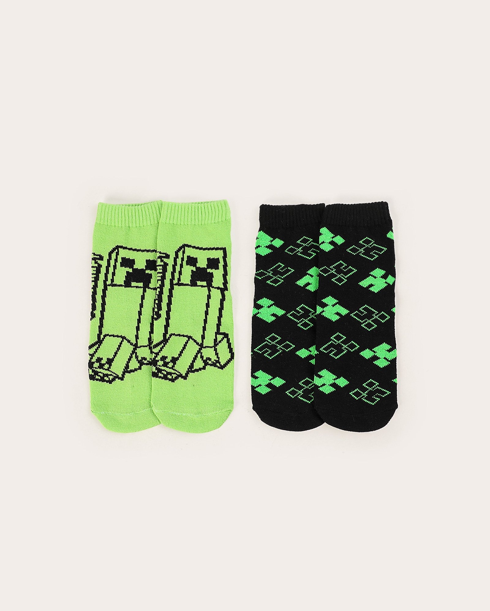 Kit meias infantil 2 pares cano médio multicor | Minecraft