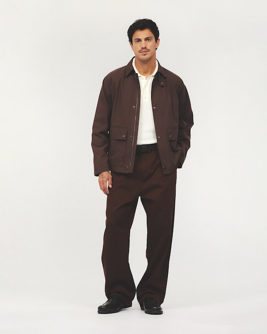 Calça sarja masculina wide leg - marrom | Pool Jeans