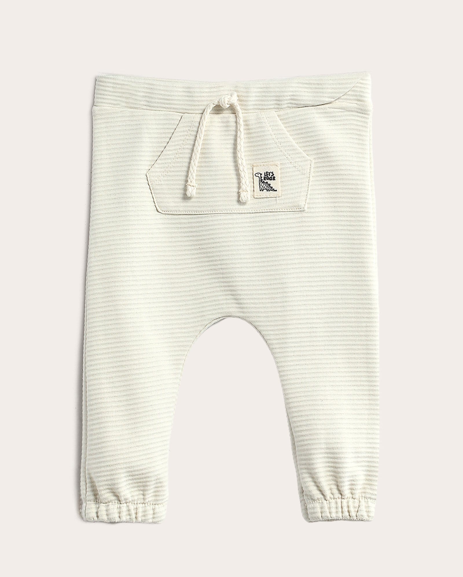 Calça bebê saruel com bolso canguru - Bege Claro