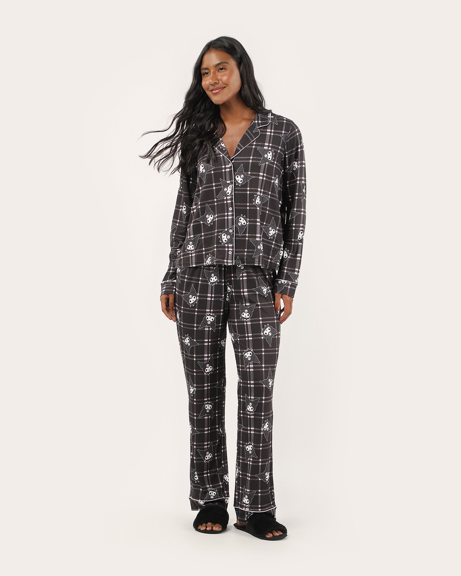 Pijama longo feminino Kuromi - preto | FANLAB