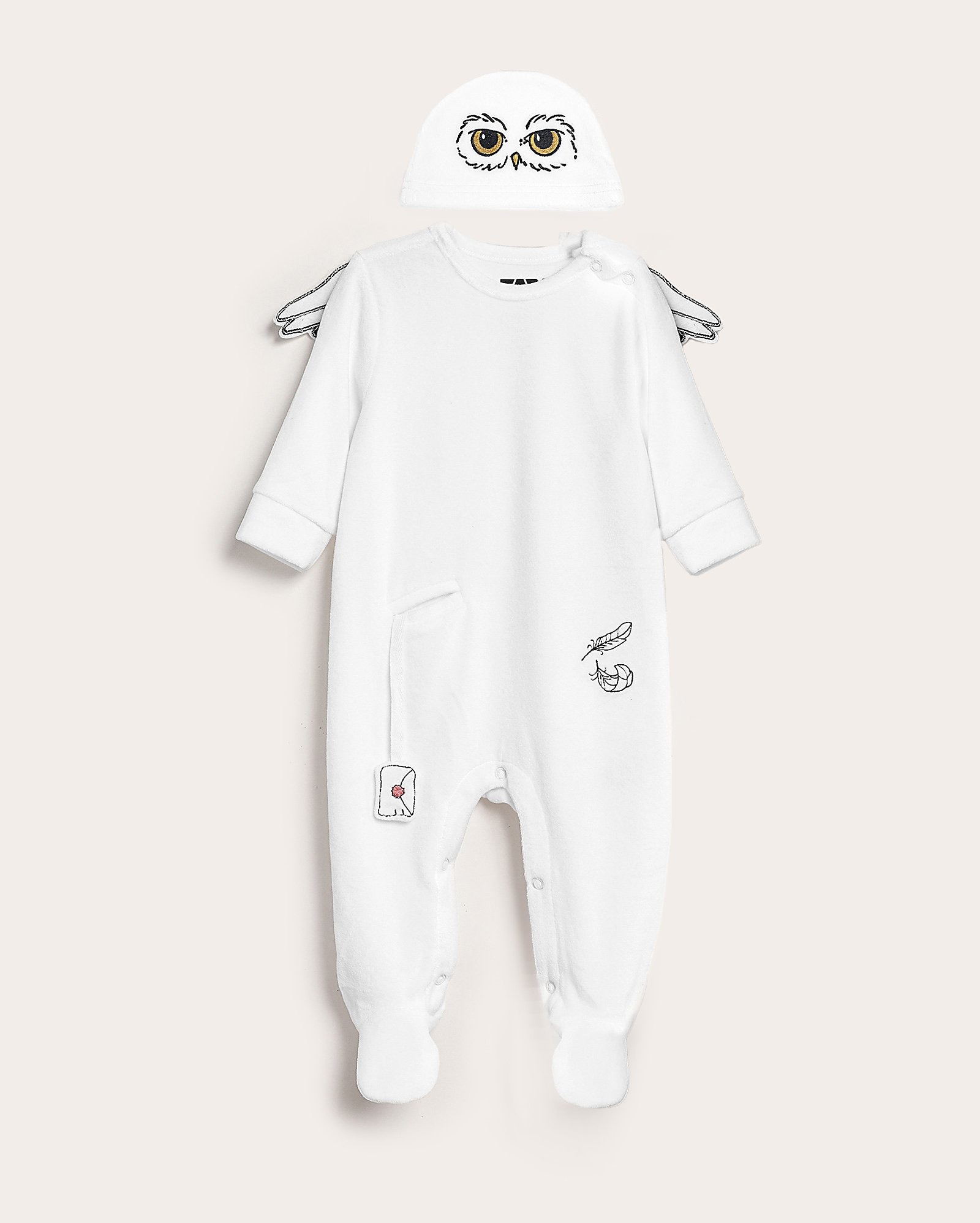 Macacão bebê com gorro Edwiges - branco | FANLAB