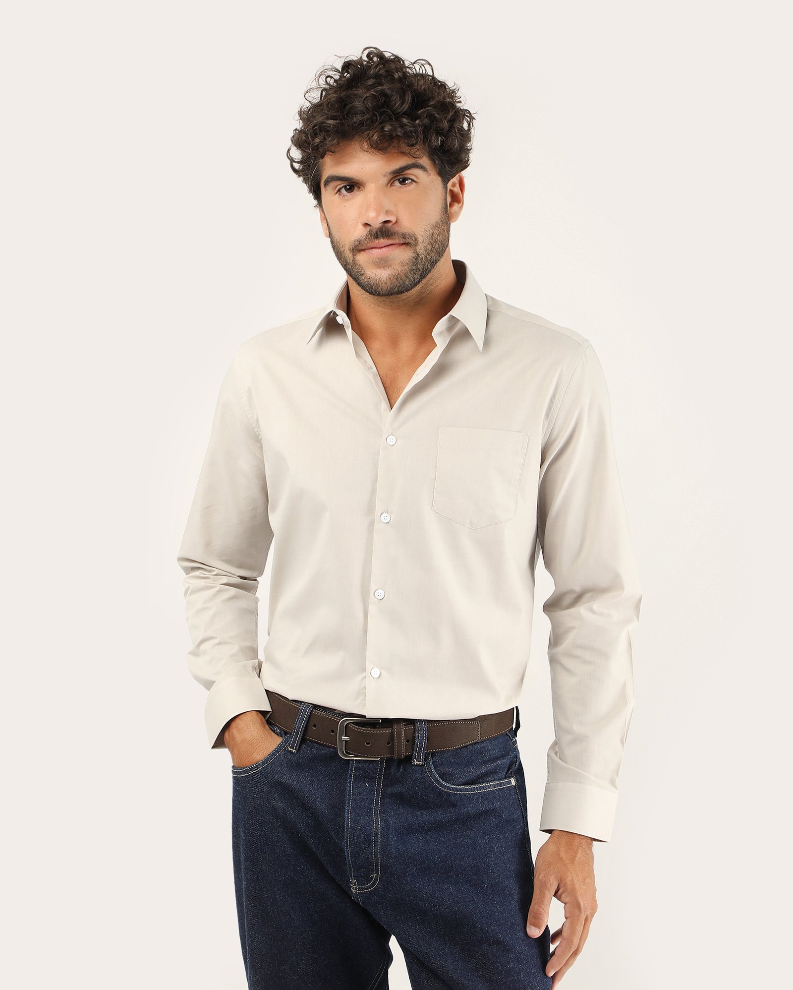 Camisa social masculina - bege
