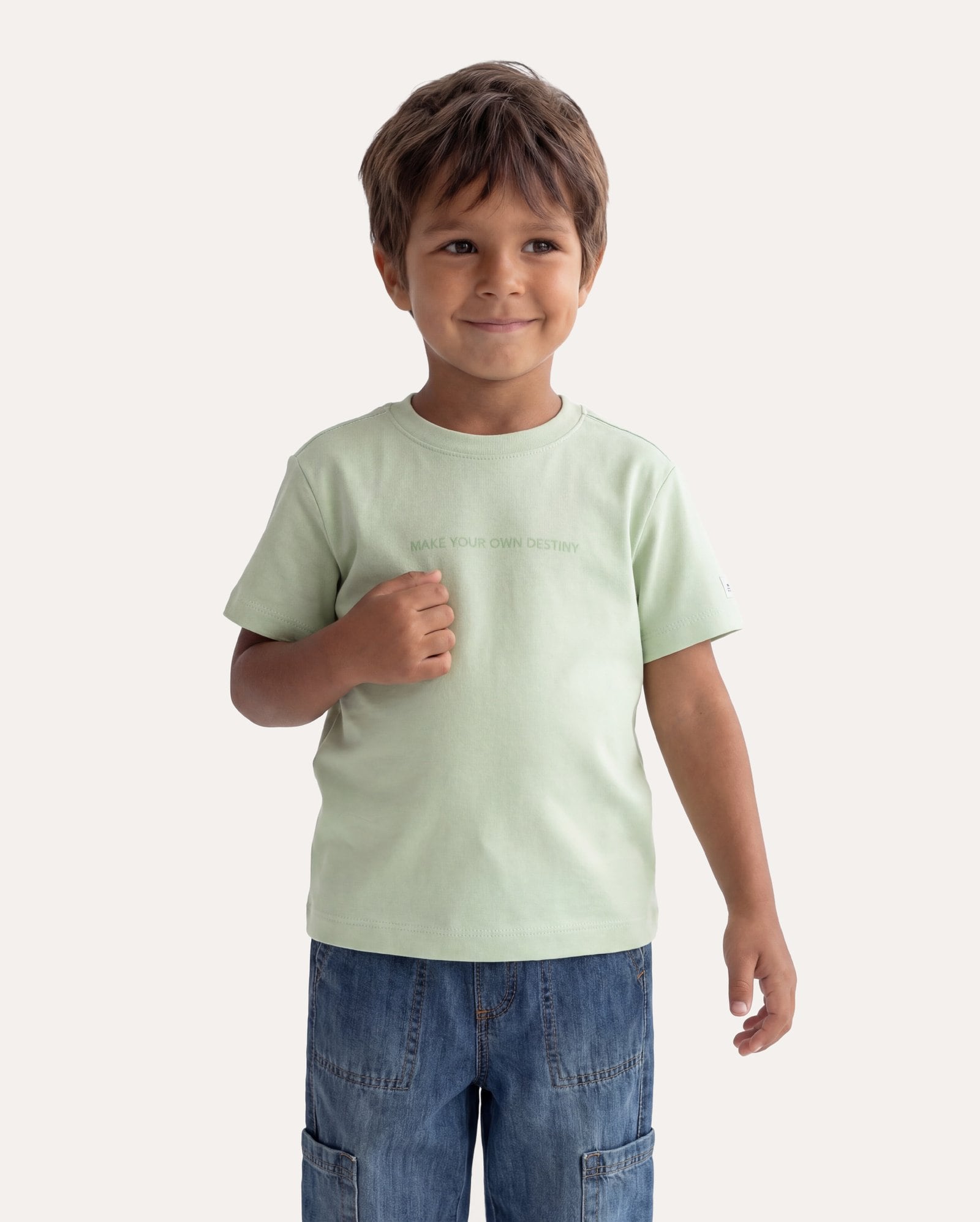 Camiseta infantil regular estampada 1-6A - verde