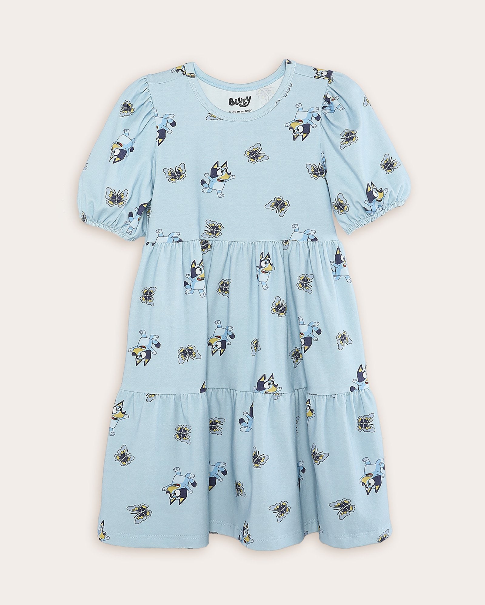 Vestido infantil Bluey em camadas 1-6A - azul | BBC