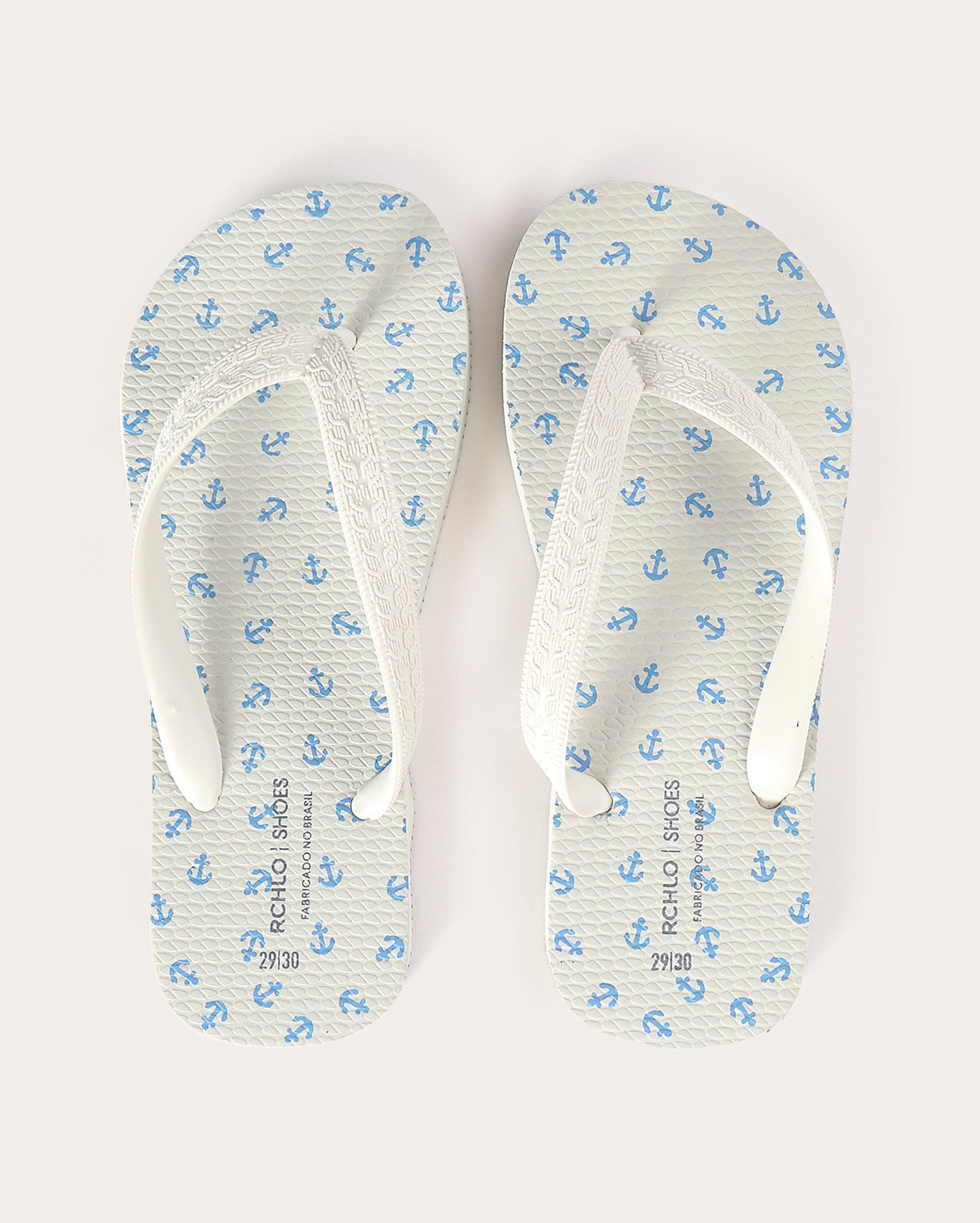 Chinelo juvenil Navy âncoras - branco