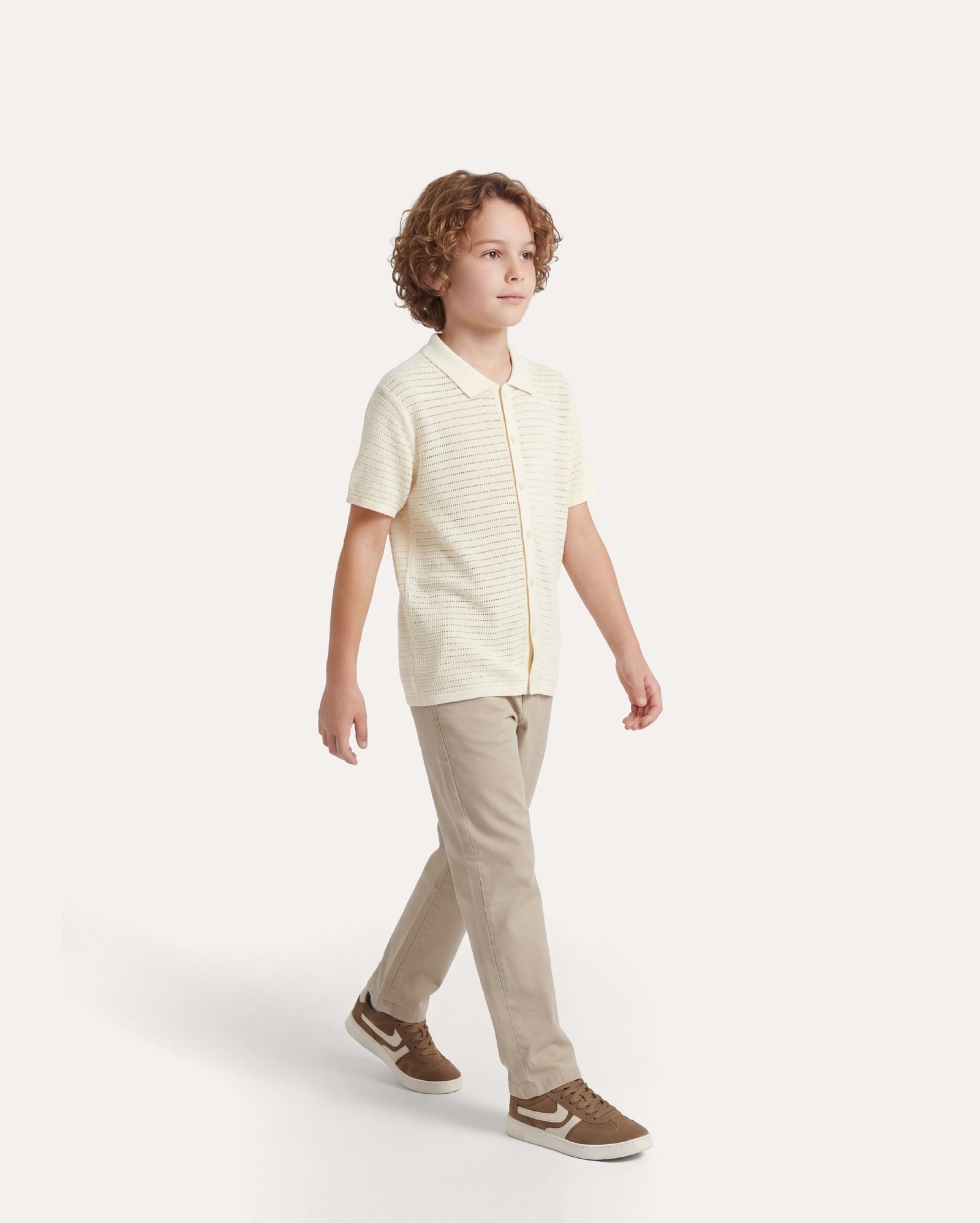 Calça sarja infantil reta chino 4-16A - bege