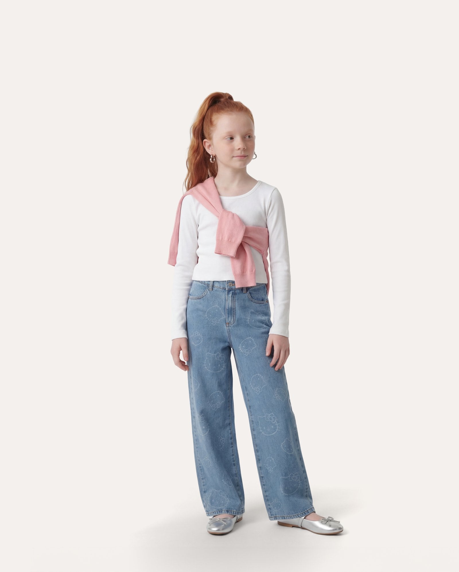 Calça jeans infantil Hello Kitty 6-14A - denim médio | Sanrio