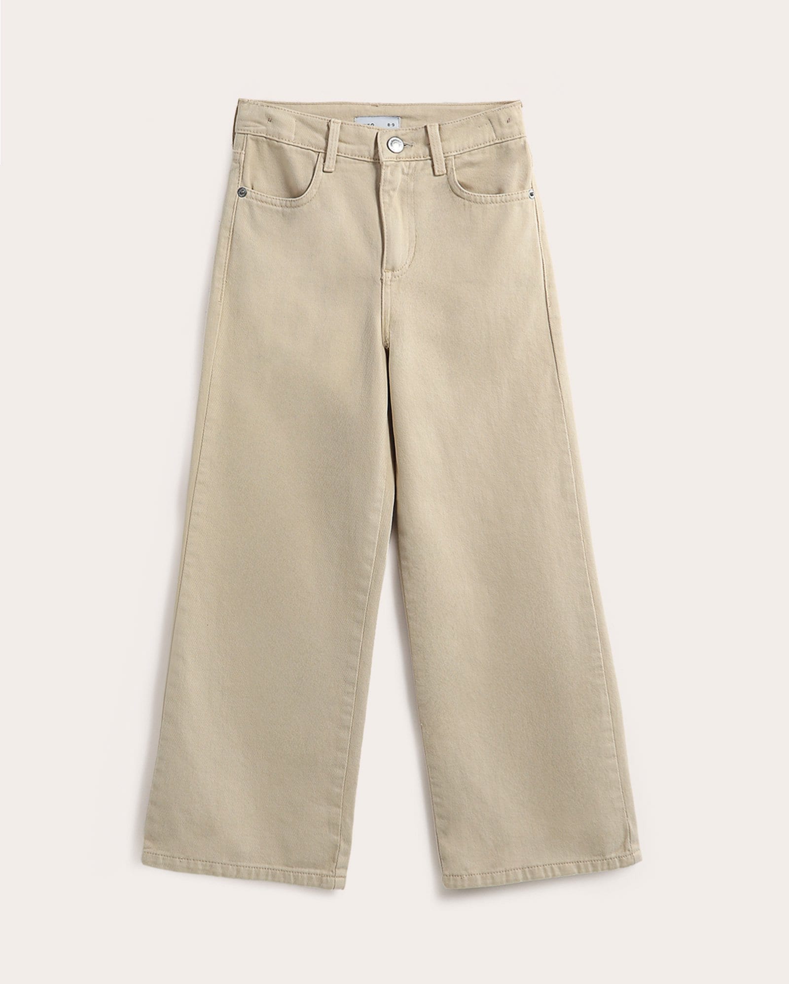 Calça sarja infantil wide leg 6-14A - bege - Bege