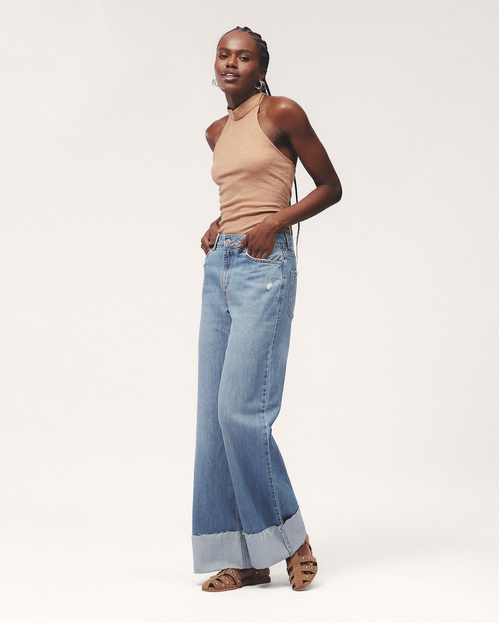 Riachuelo | Calça jeans feminina wide leg - denim médio | Pool Jeans