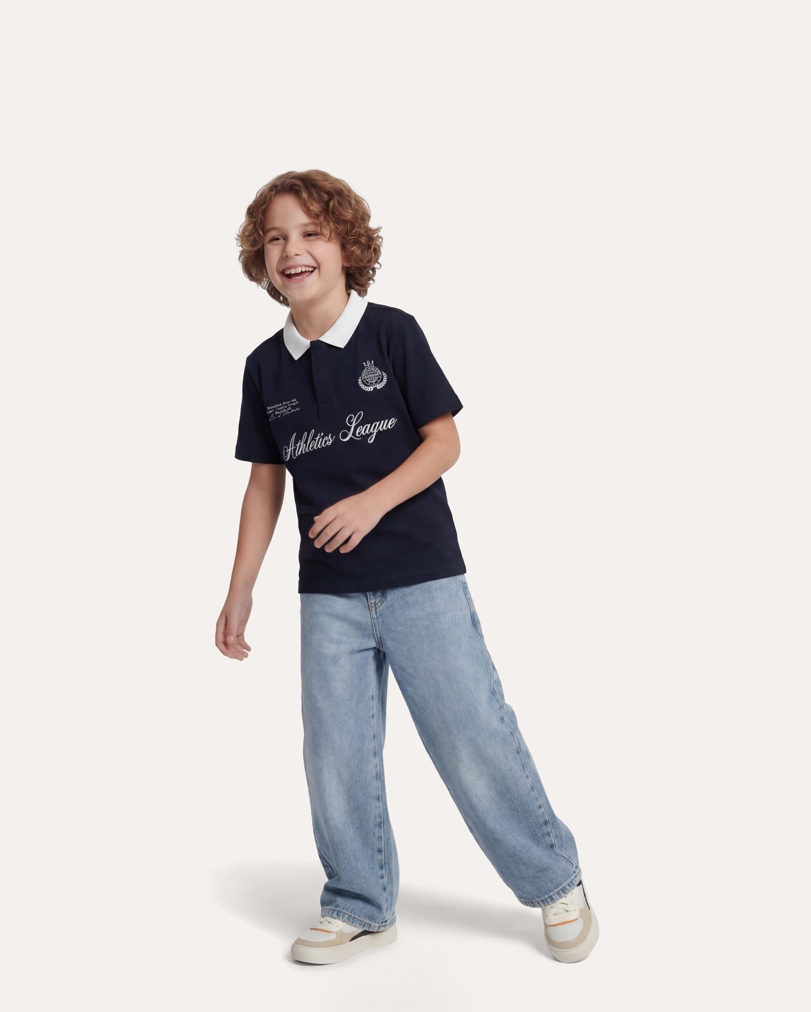 Calça jeans infantil skater 6-14A - denim médio