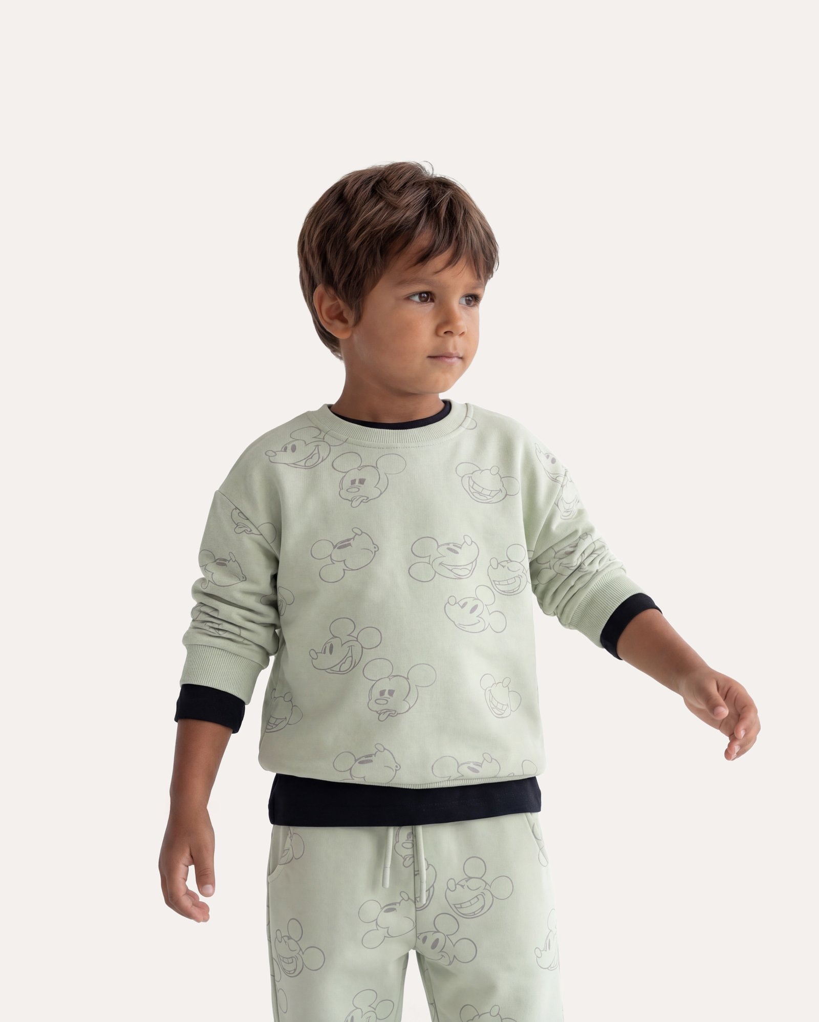 Blusa de moletom infantil sem felpa Mickey Mouse 1-6A - verde | Disney