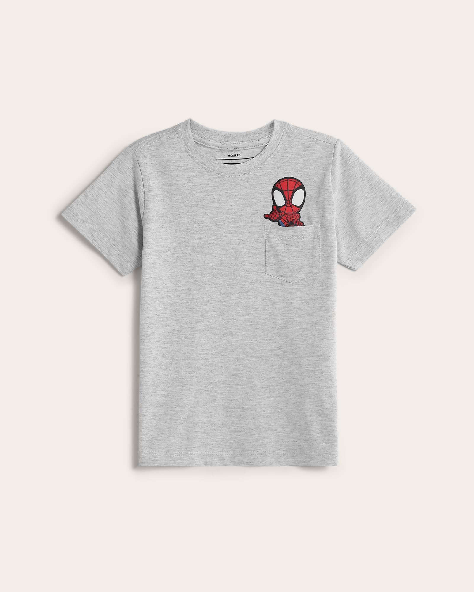 Camiseta infantil Homem-Aranha com bolso 1-6A - cinza | Marvel