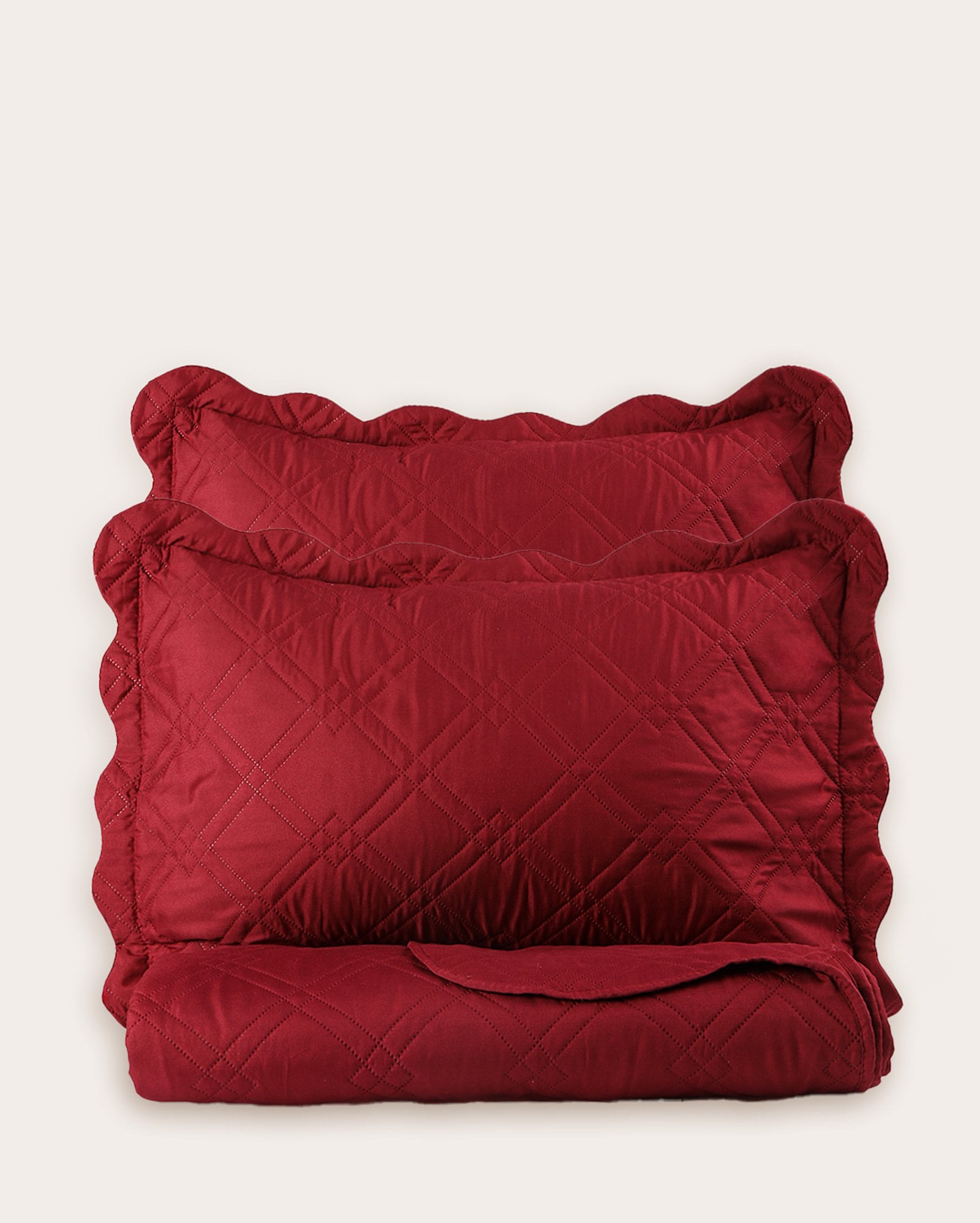 Kit colcha Boutis dupla face Anemone - CASAL Vermelho Escuro | Casa Riachuelo