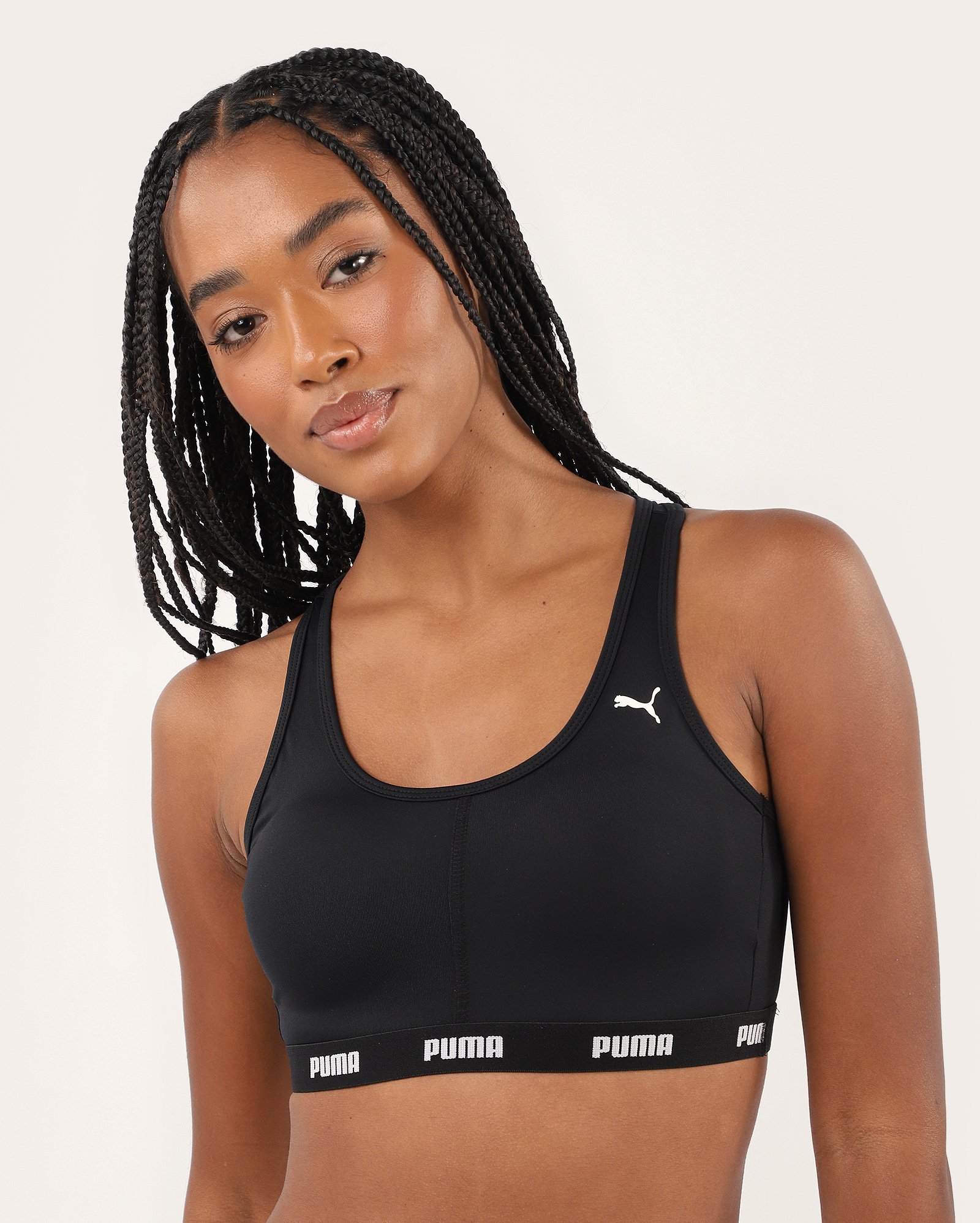 Sutiã top microfibra com elástico nadador - preto | Puma
