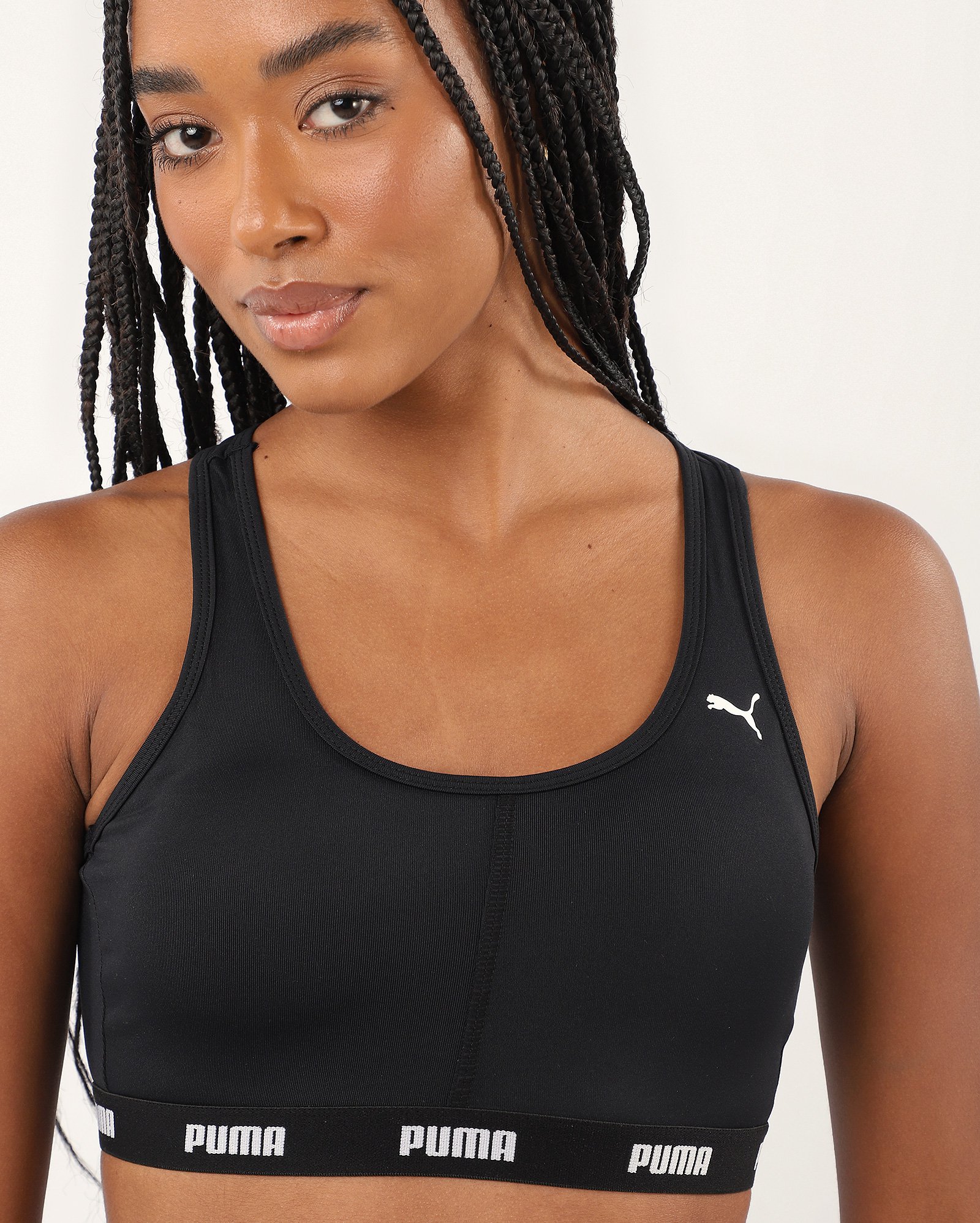 Sutiã top microfibra com elástico nadador - preto | Puma
