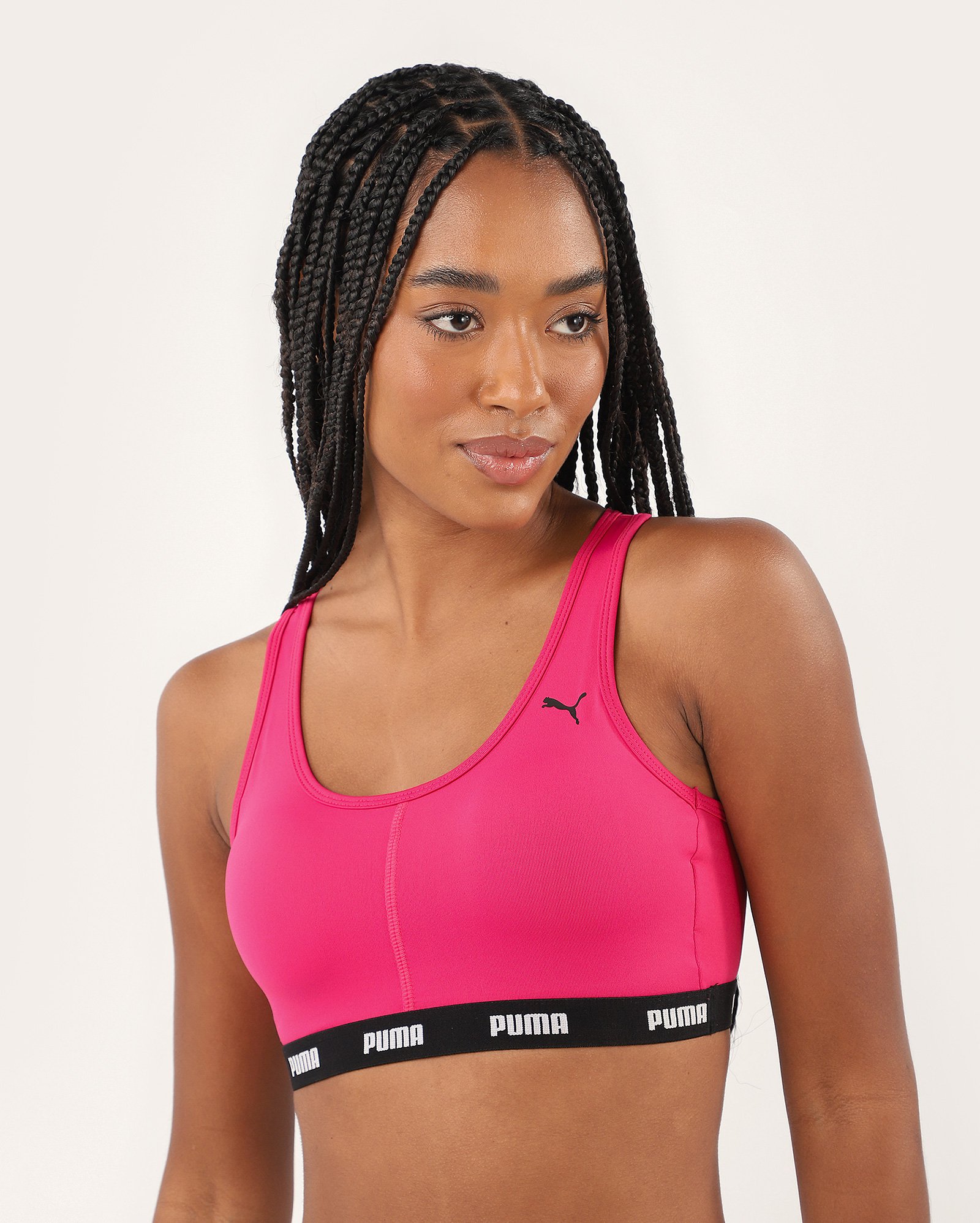 Sutiã top microfibra com elástico nadador - rosa | Puma