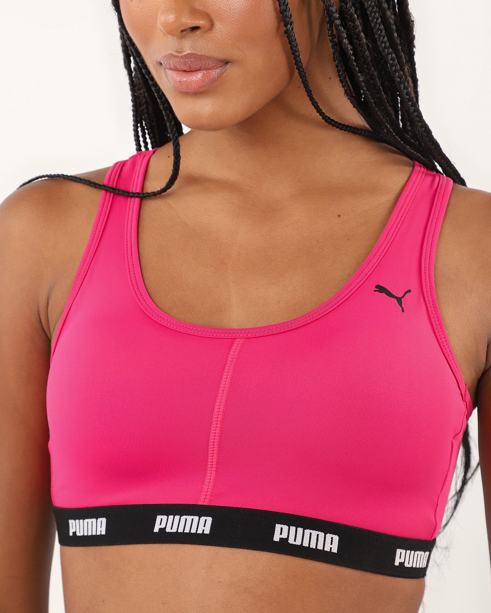 Sutiã top microfibra com elástico nadador - rosa | Puma