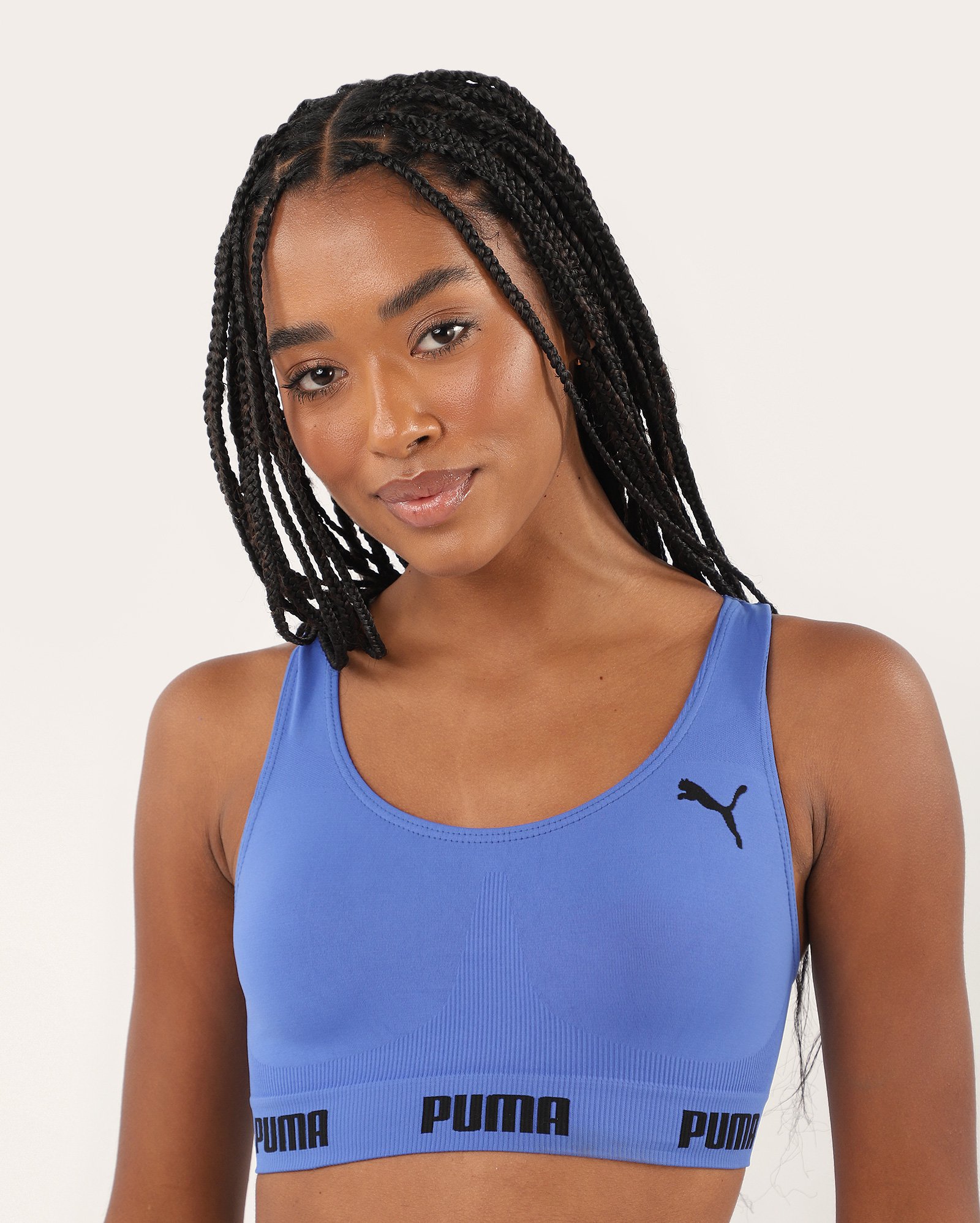 Sutiã top com elástico nadador sem costura - azul | Puma