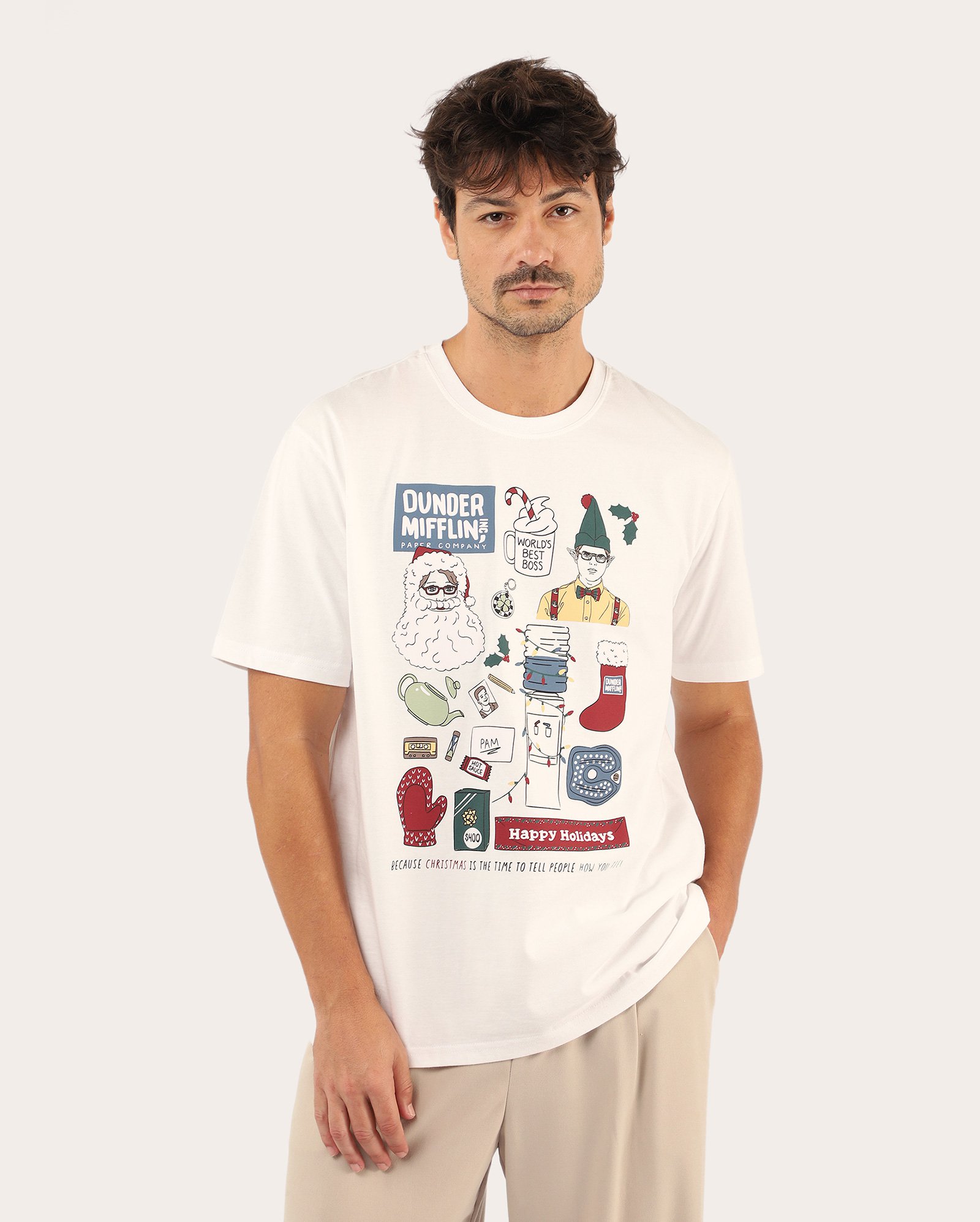 Camiseta masculina regular The Office - branca | FANLAB