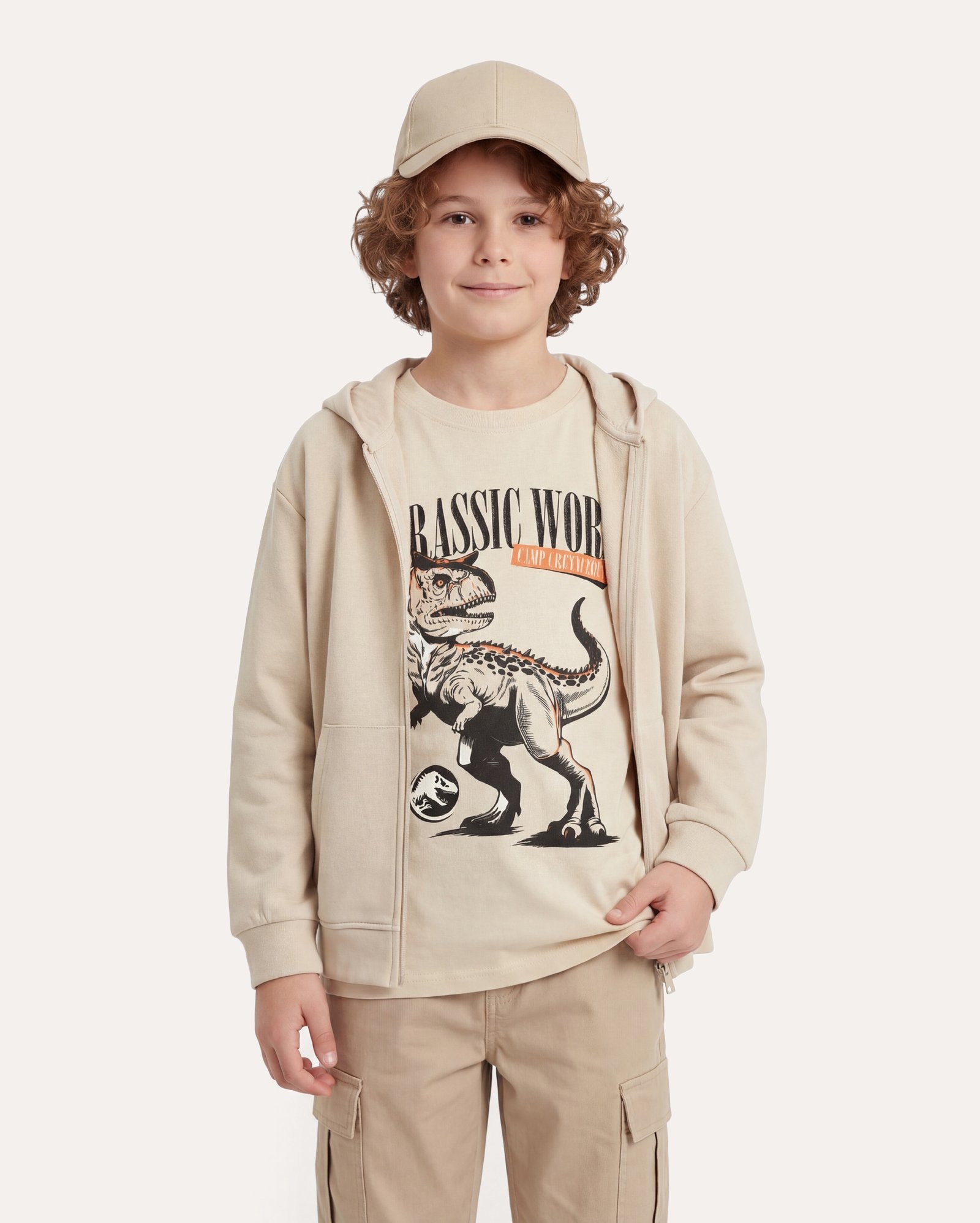 Camiseta infantil Jurassic Park 6-14A– bege | Universal