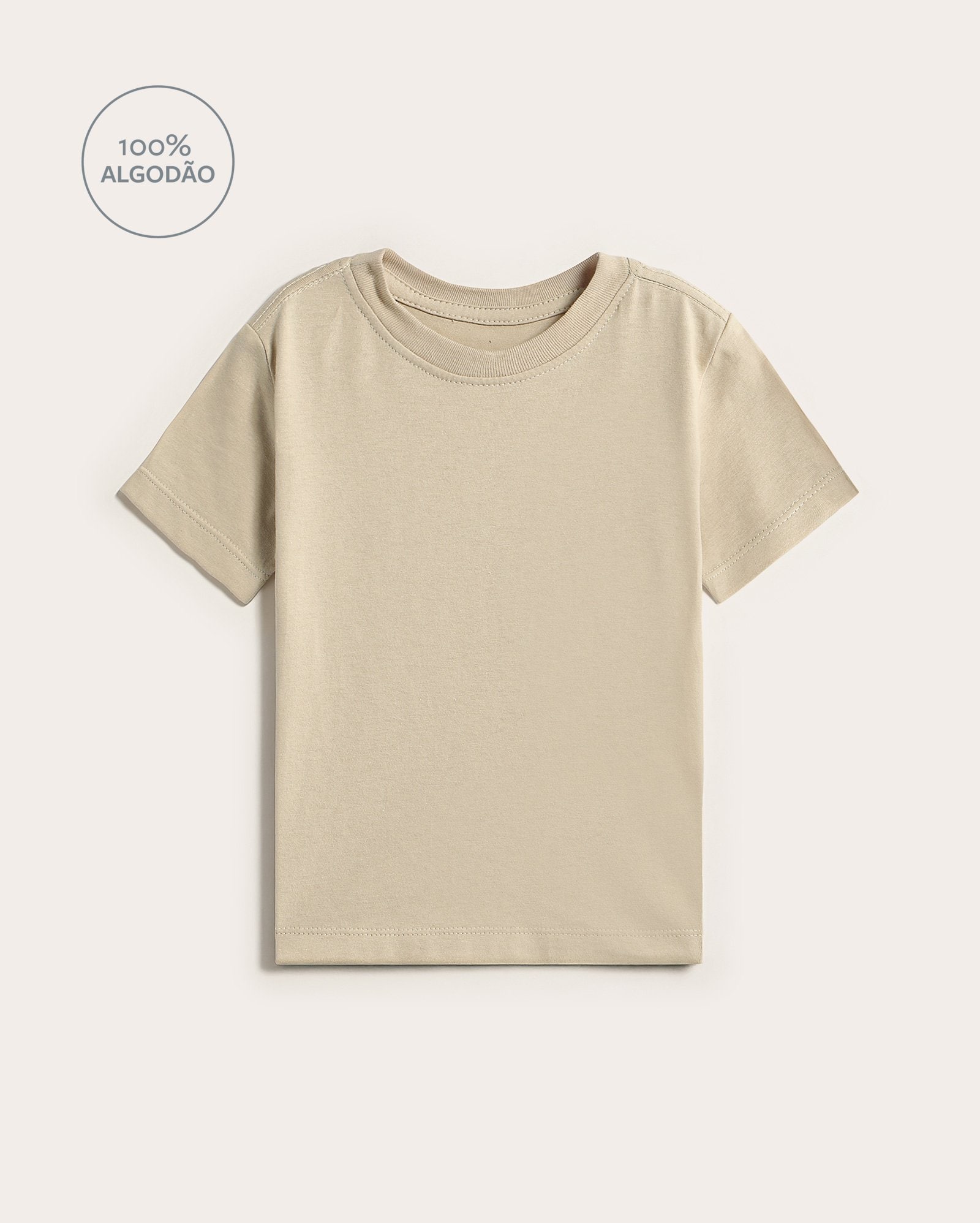Camiseta infantil regular básica 1-6A - Bege