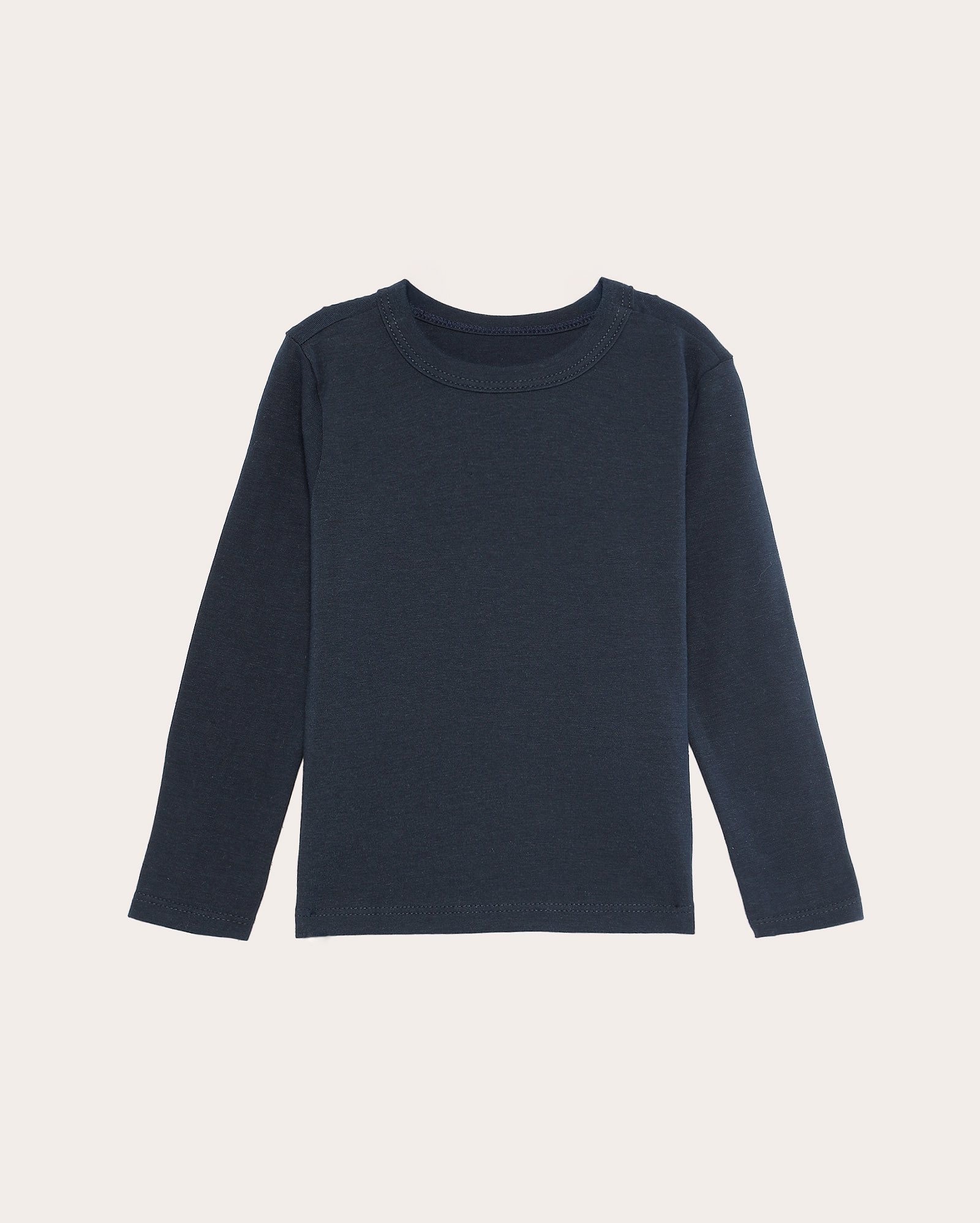 Camiseta infantil básica manga longa 1-6A - Azul-marinho