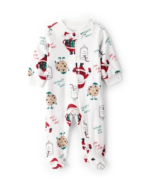 Macacão bebê em fleece com pezinhos natal - branco | Carter's