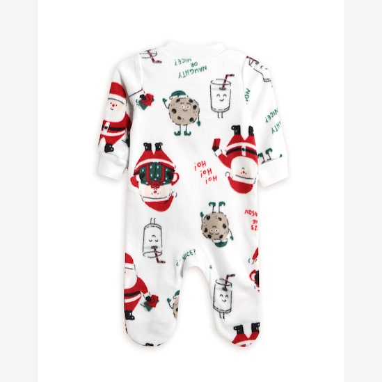 Macacão bebê em fleece com pezinhos natal - branco | Carter's