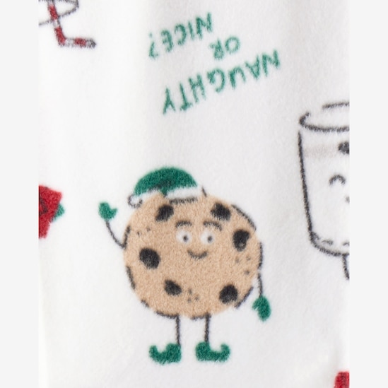 Macacão bebê em fleece com pezinhos natal - branco | Carter's